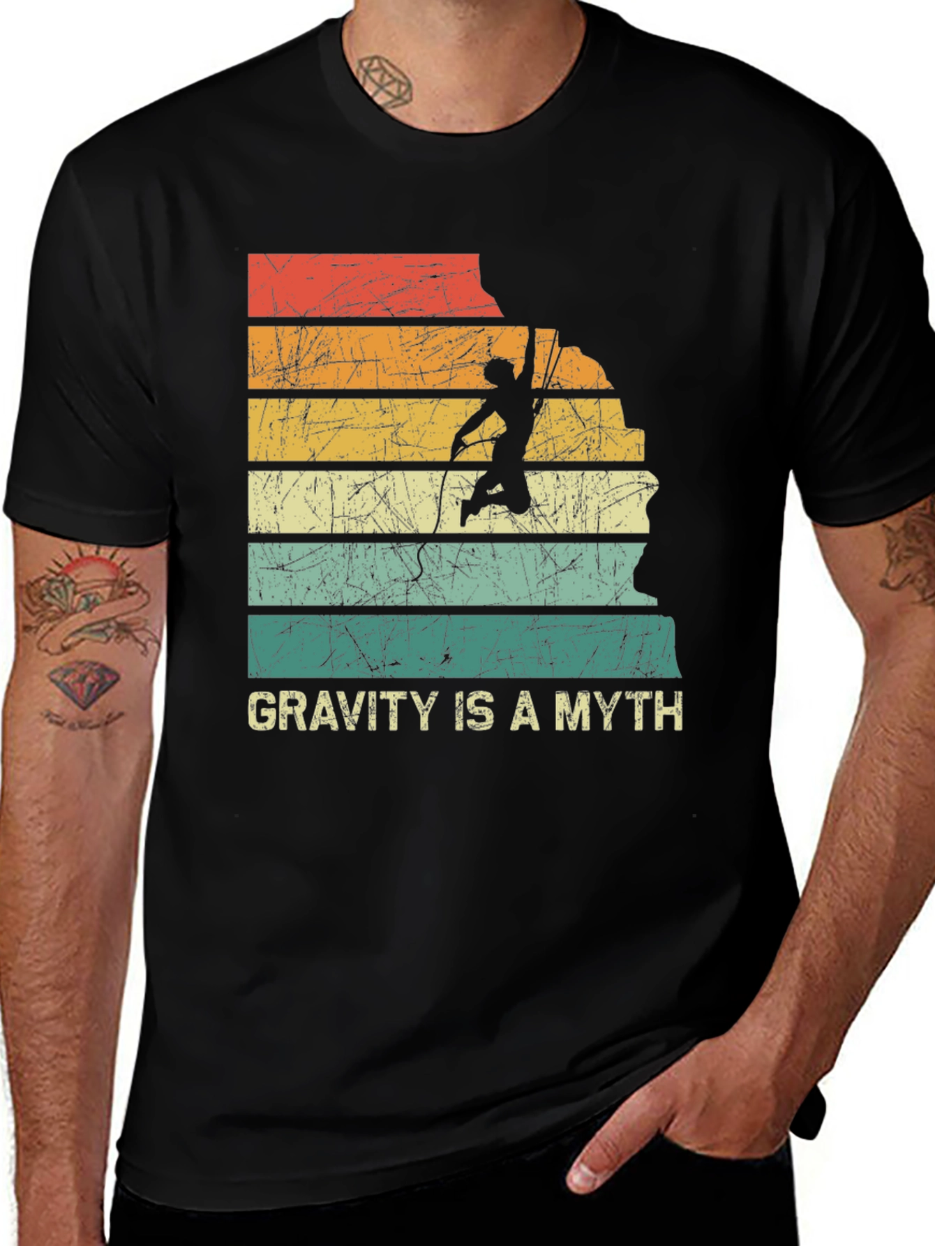 Variant 23 of Gravity Is A Myth Rock Climbing T-Shirt