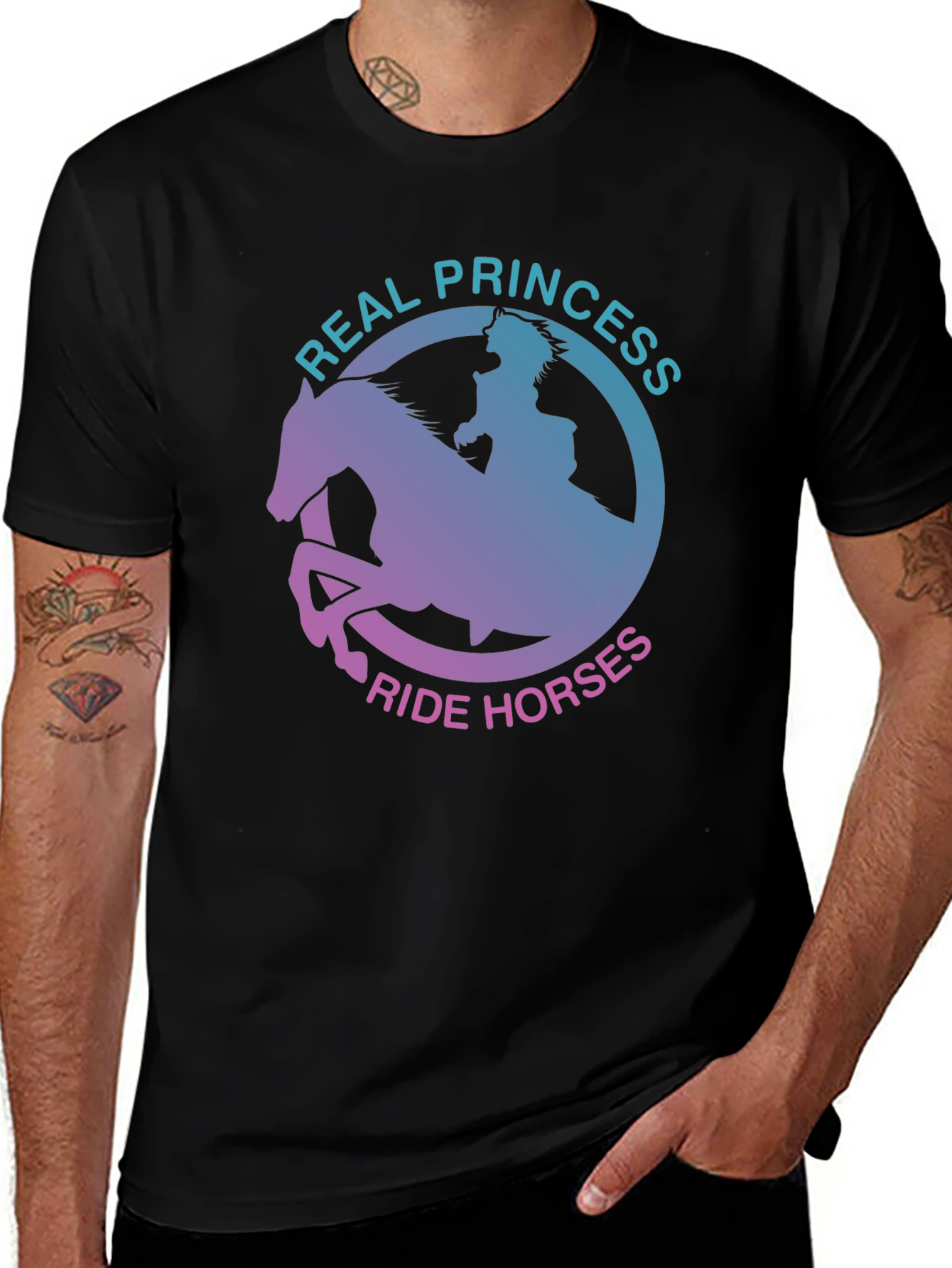 Variant 14 of Real Princess Ride Horses Black Graphic Tee