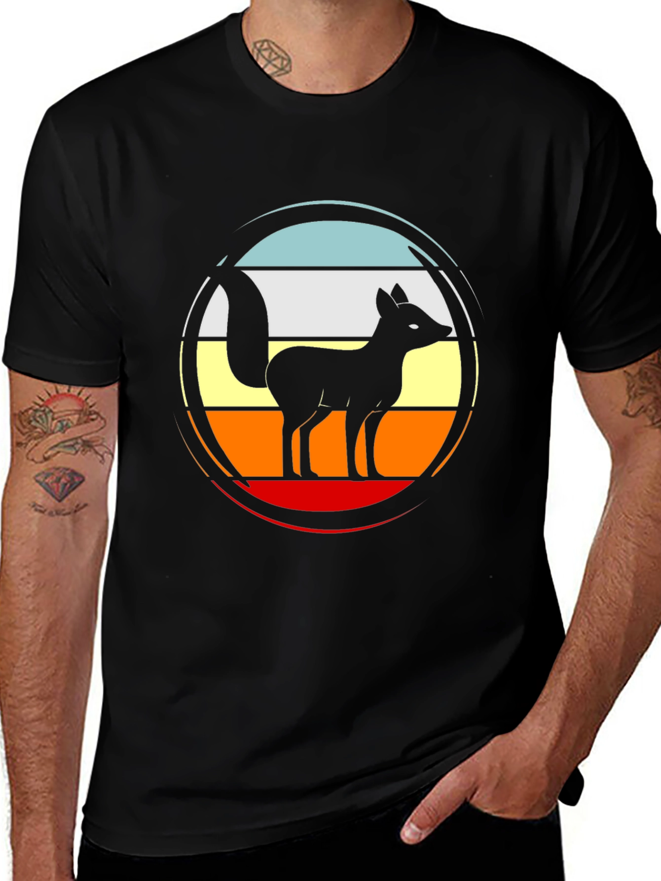 Variant 17 of Retro Fox Graphic Tee - Stylish Animal Silhouette Shirt