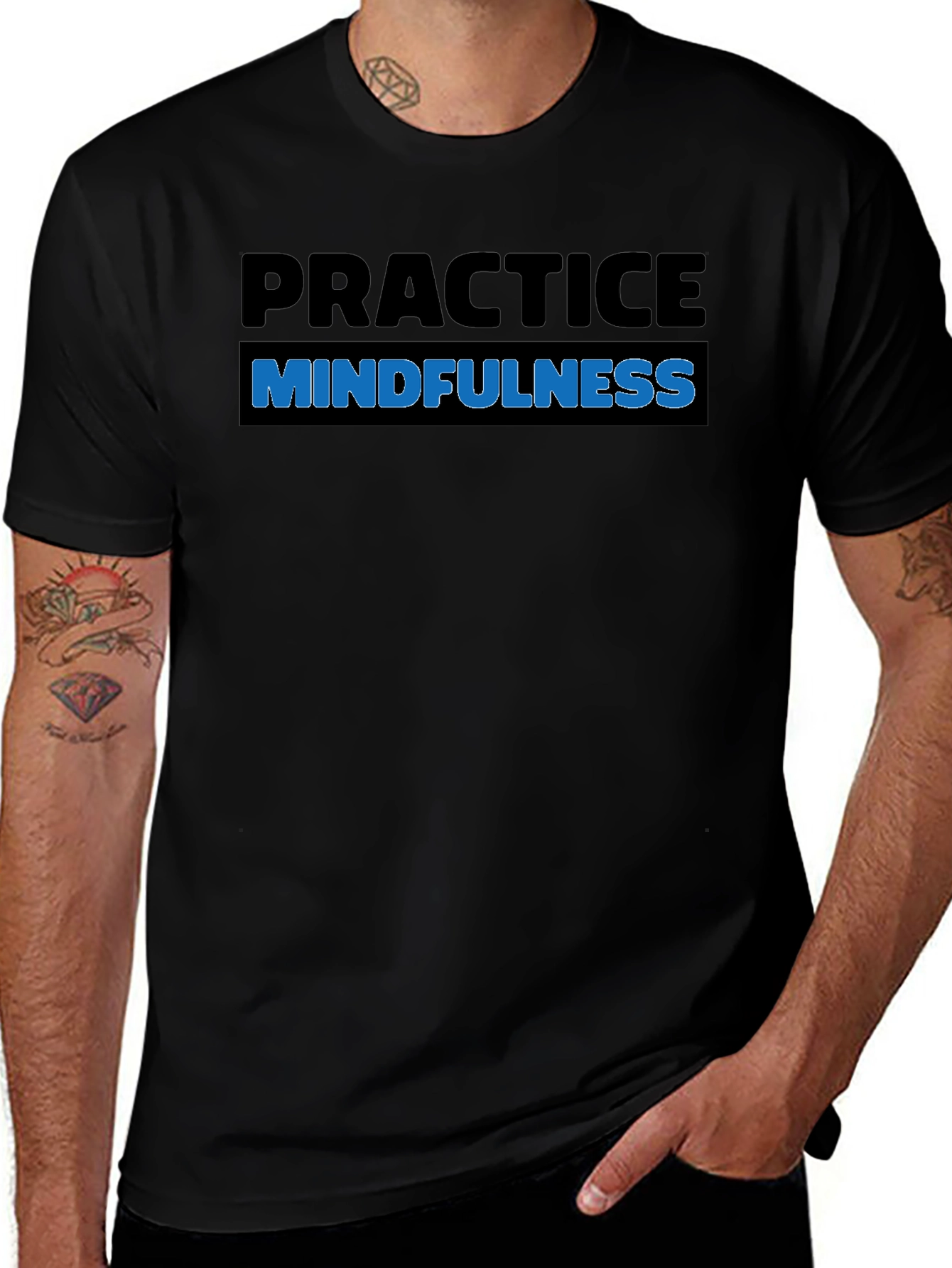 Variant 6 of Practice Mindfulness T-Shirt - Black