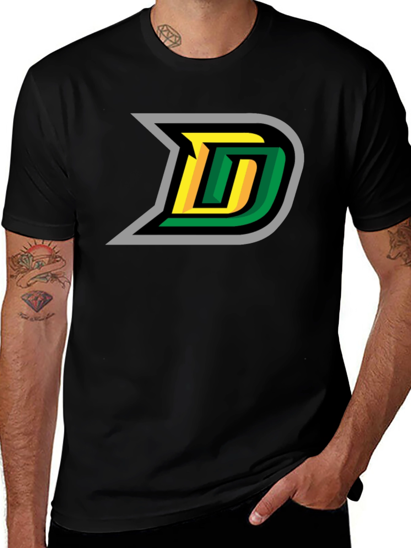 Variant 23 of Retro D Logo Black T-Shirt
