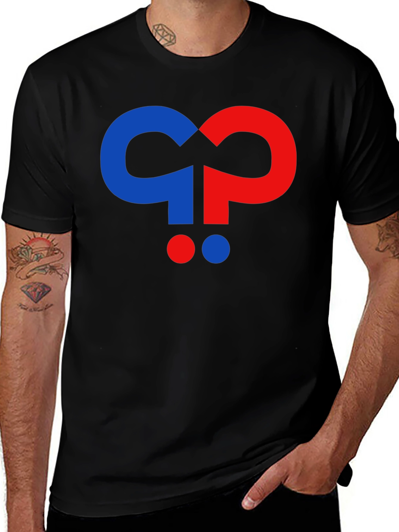 Variant 11 of Question Mark Graphic Black T-Shirt