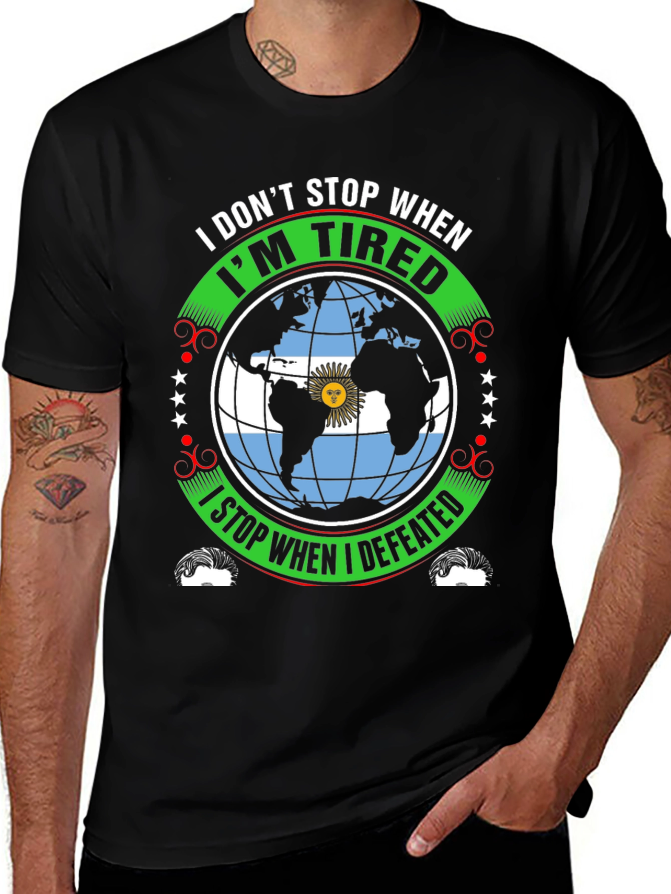 Argentina Pride Graphic T-Shirt - Never Give Up!