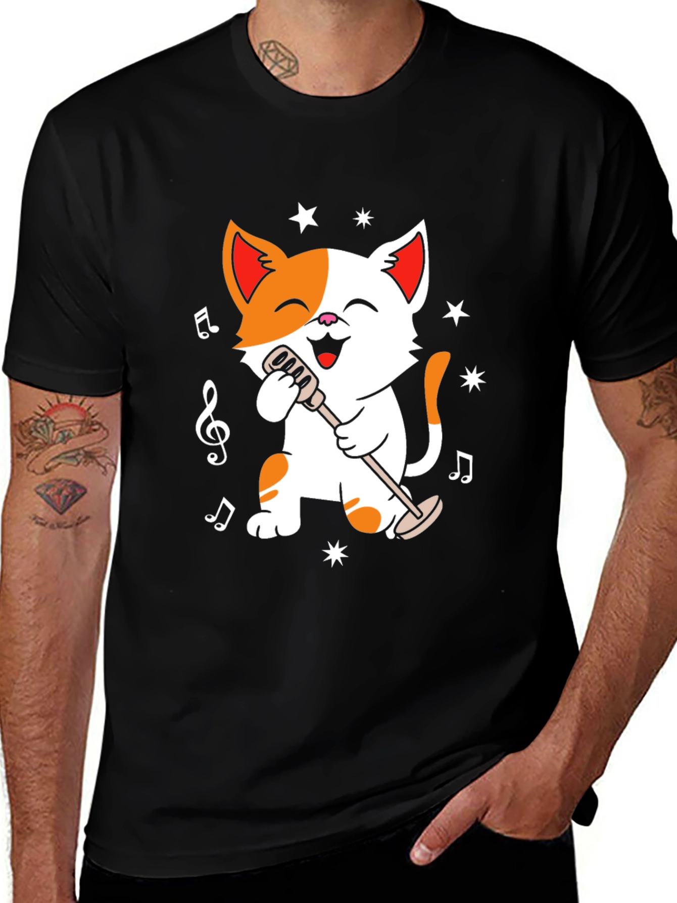 Variant 26 of Singing Cat T-Shirt - Music Lover Tee