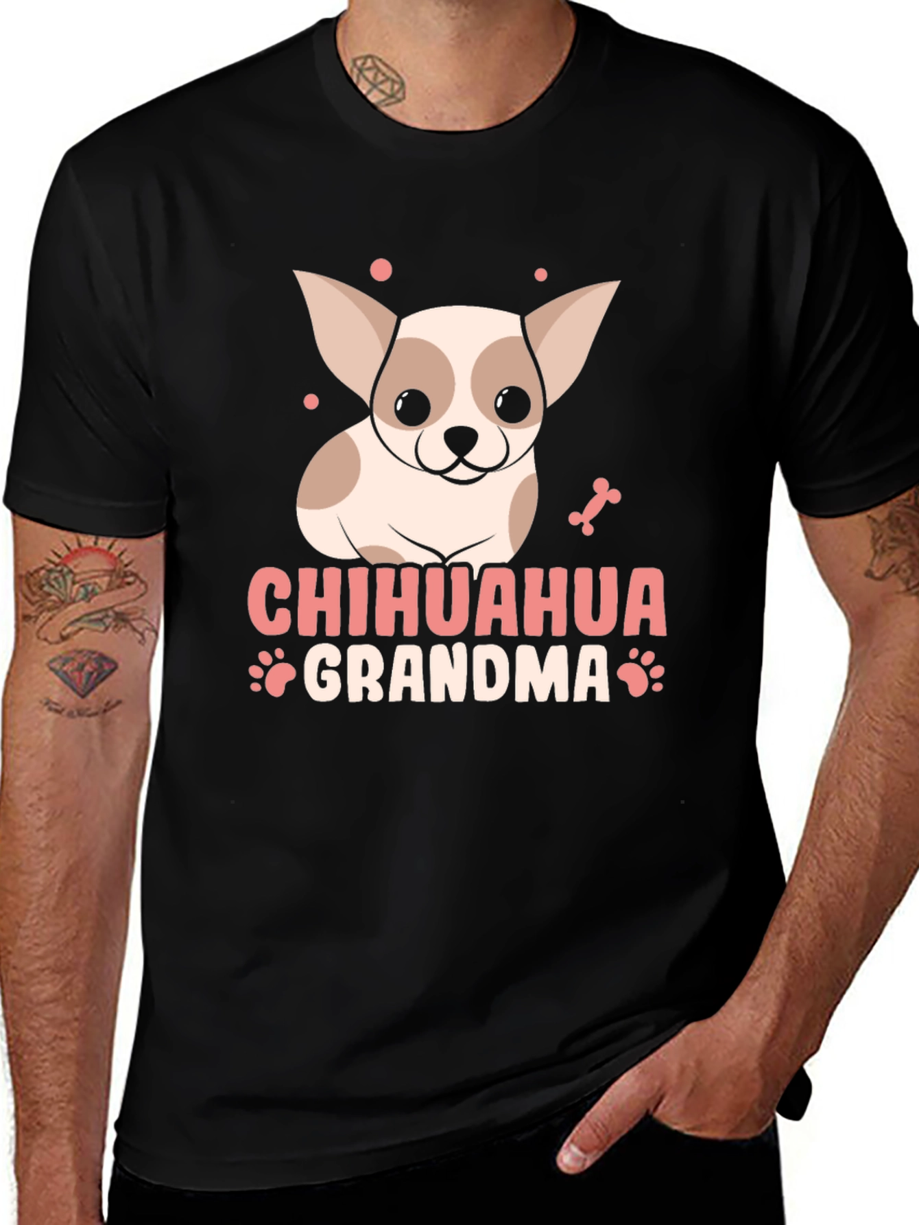 Variant 22 of Chihuahua Grandma Black T-Shirt