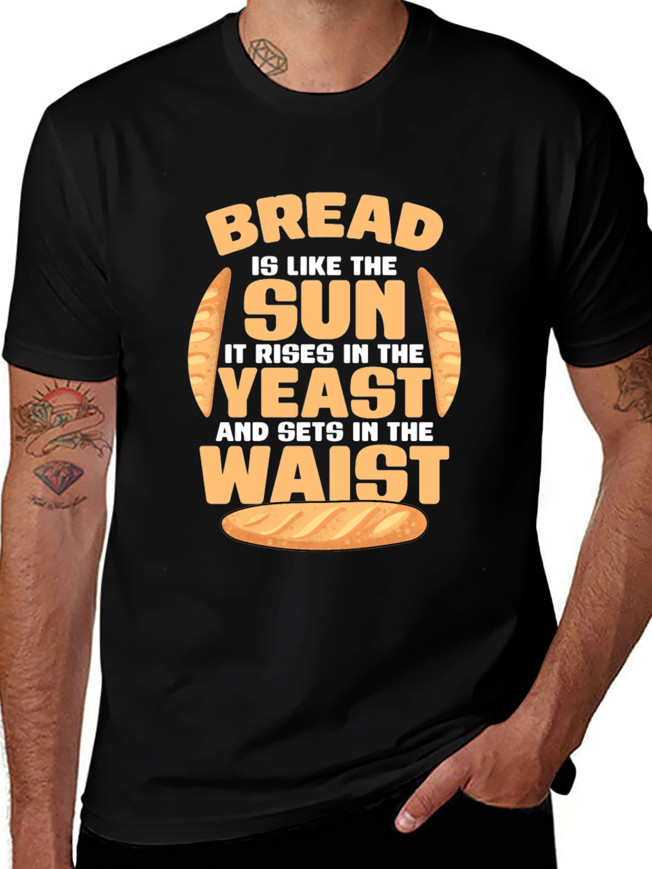 Variant 25 of Funny Bread Rise and Waist T-Shirt