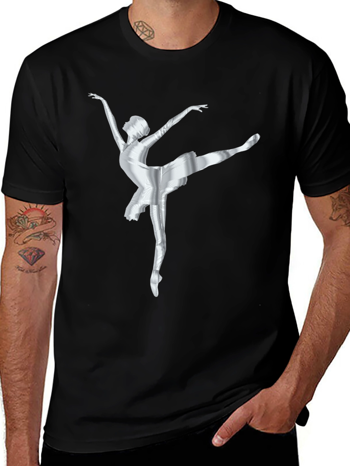 Variant 7 of Ballerina Graphic Tee - Stylish Dancer T-Shirt