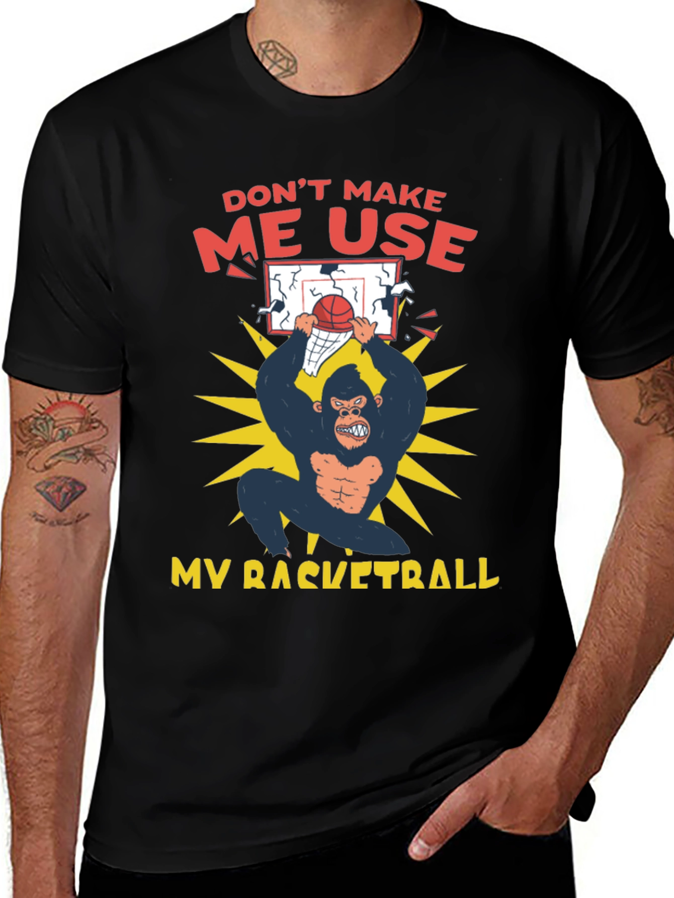 Variant 15 of Funny Gorilla Basketball T-Shirt