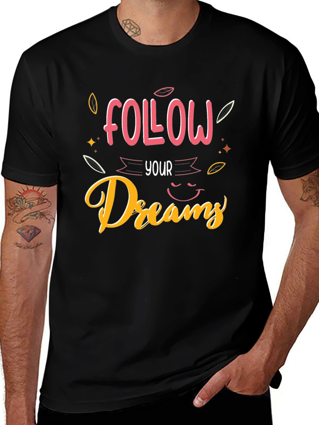 Variant 2 of Follow Your Dreams Black Graphic Tee