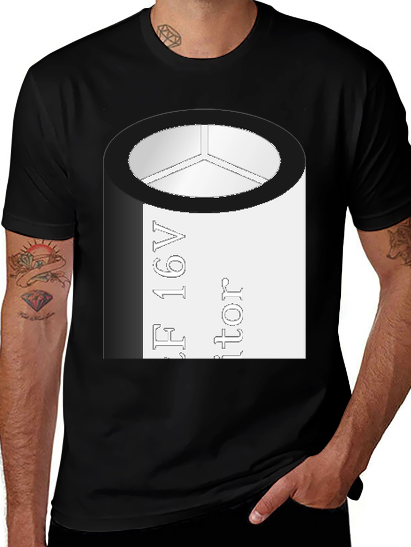 Variant 4 of Capacitor T-Shirt - Geeky Electronics Tee
