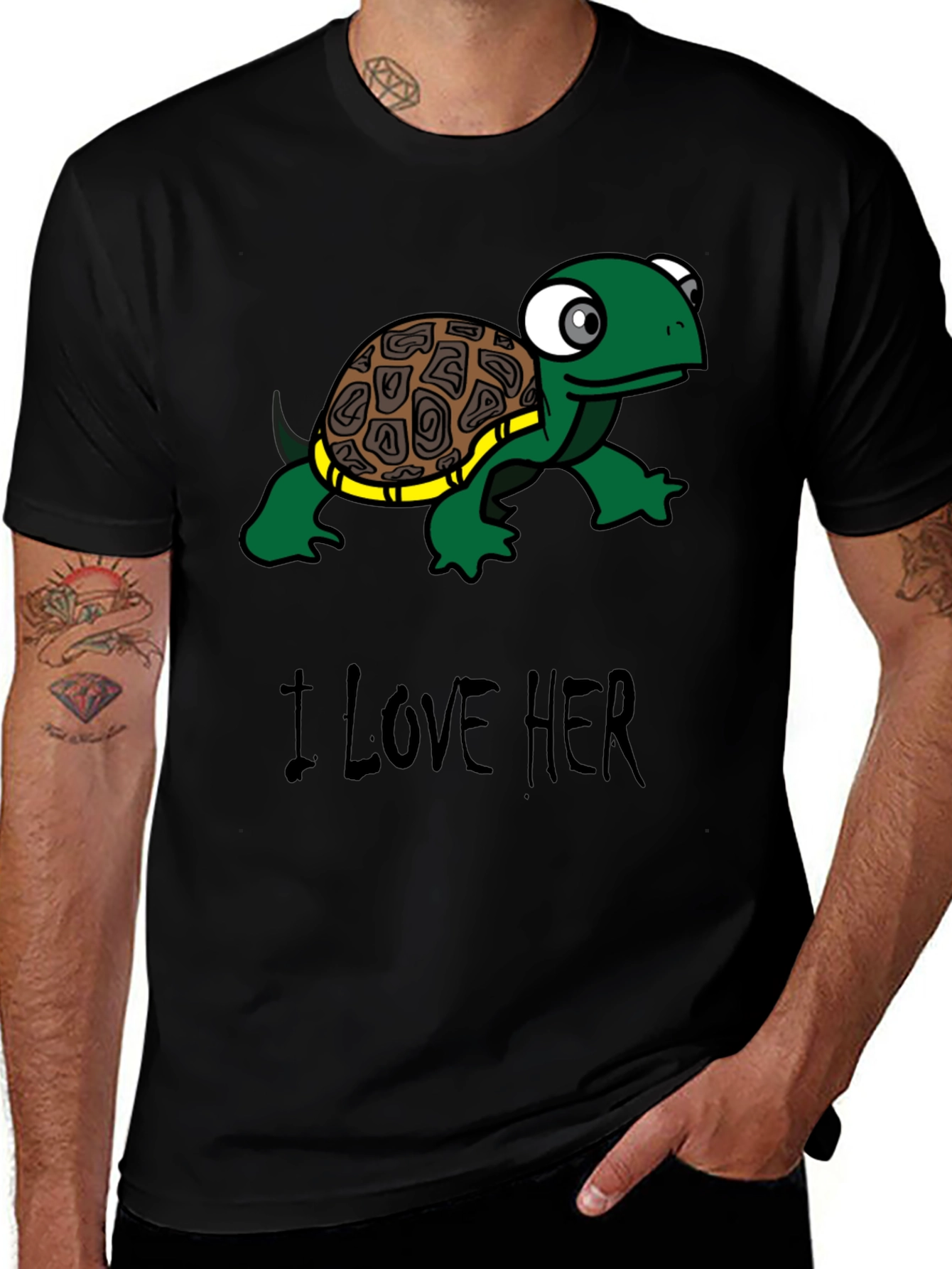 Variant 26 of I Love Her Turtle Graphic T-Shirt