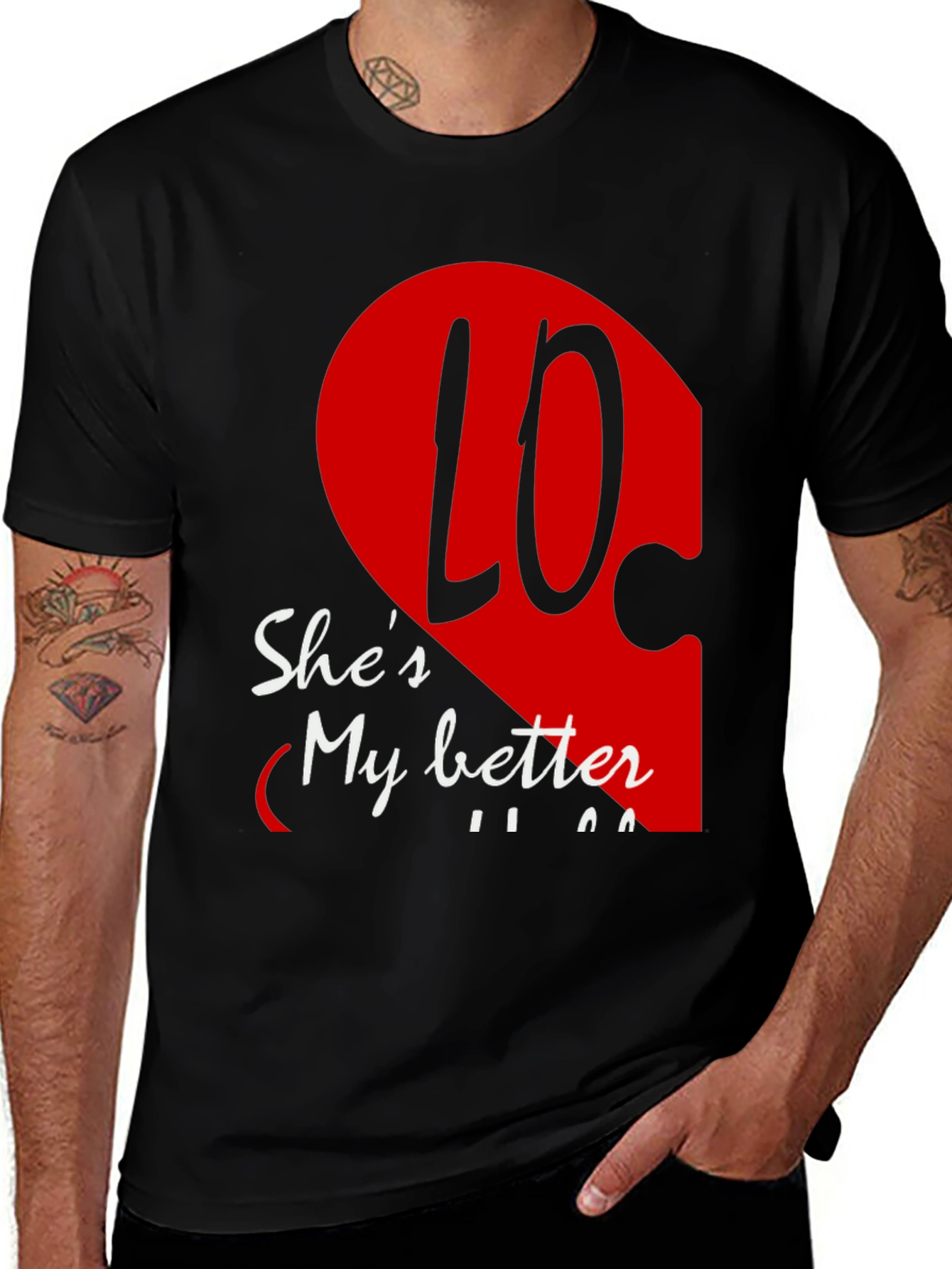 She's My Better Half Matching Couple T-Shirt