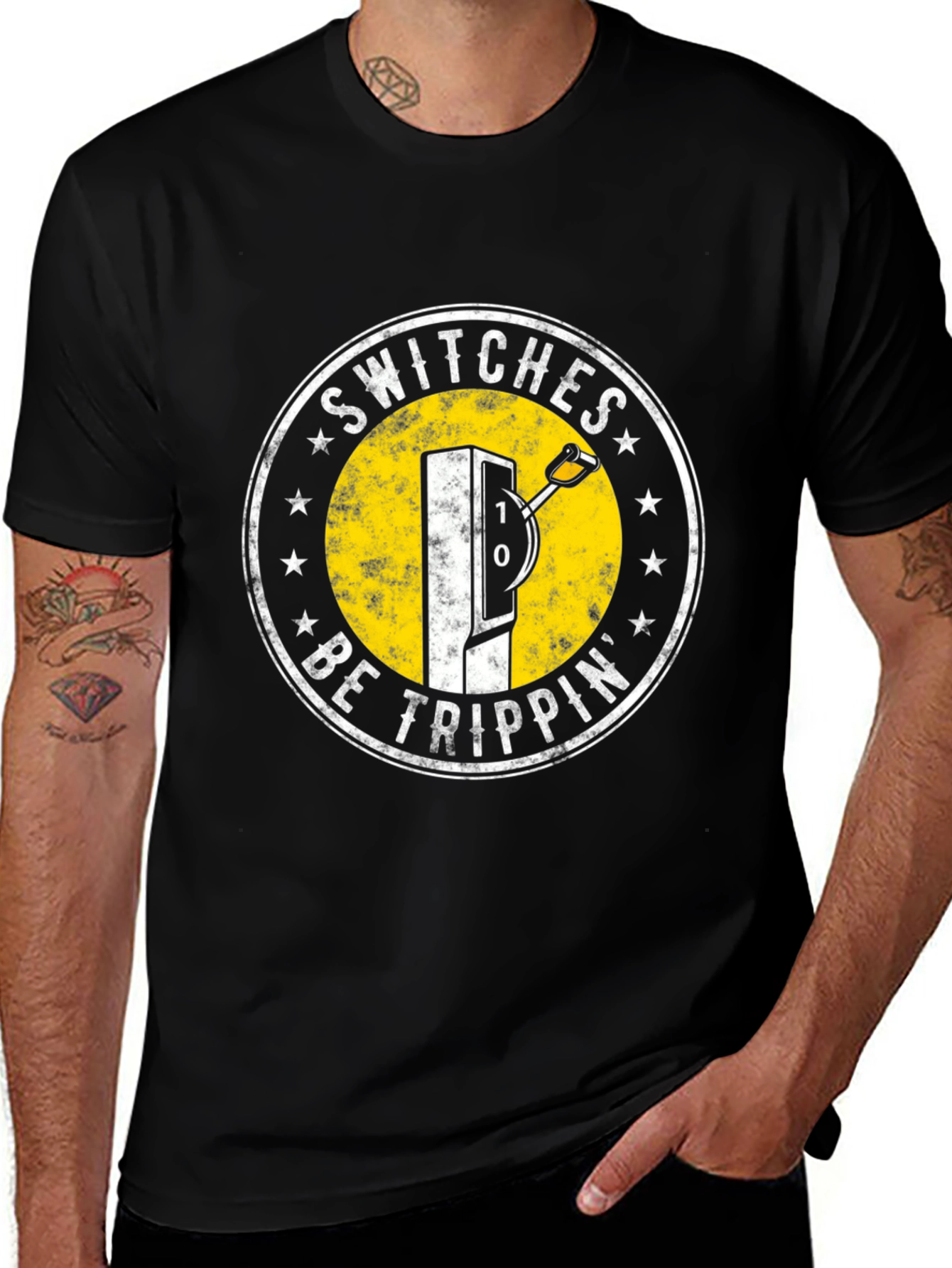 Black Switches Be Trippin' Graphic T-Shirt main image