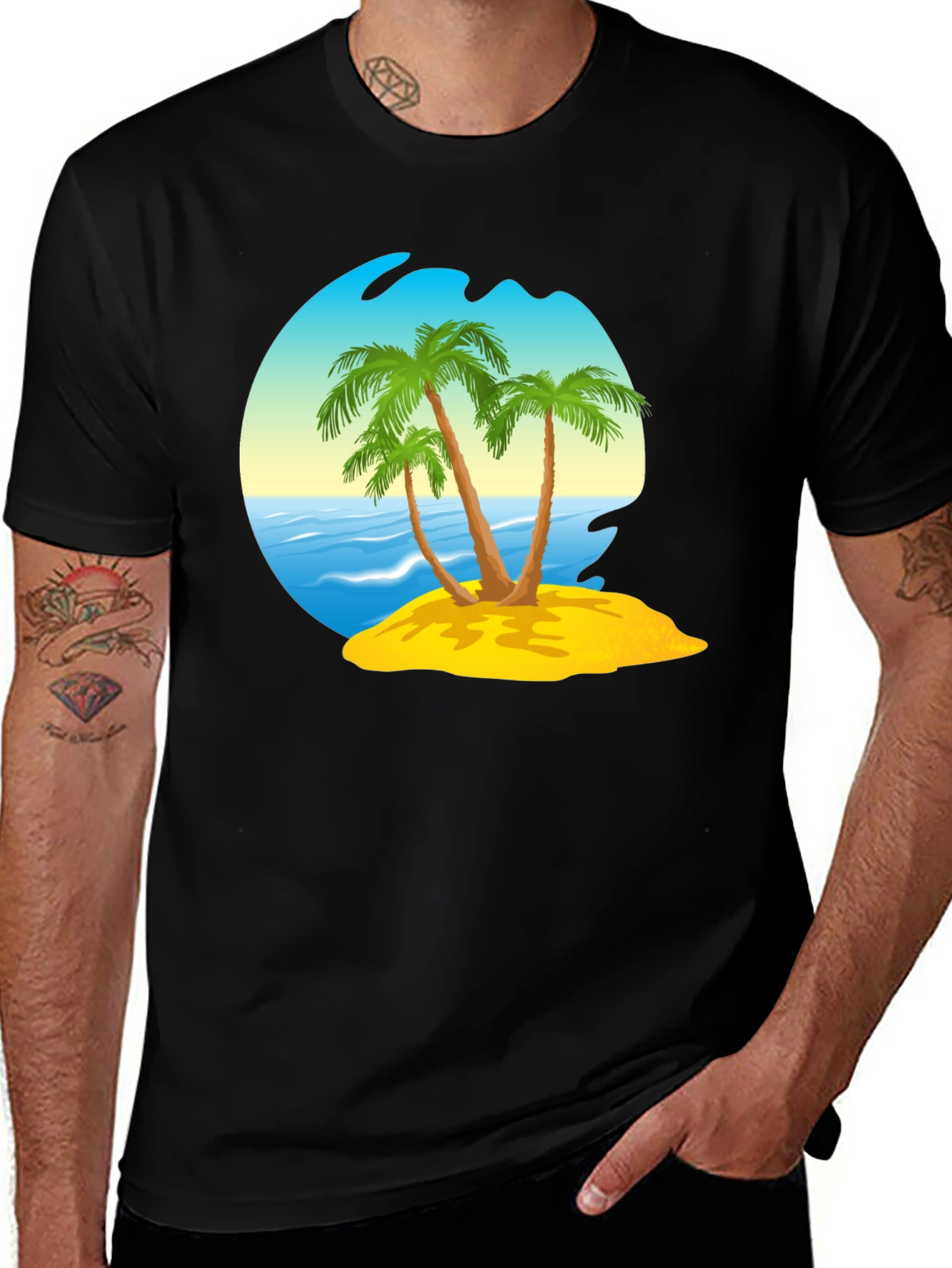 Variant 10 of Tropical Island T-Shirt - Beach Vacation Ready