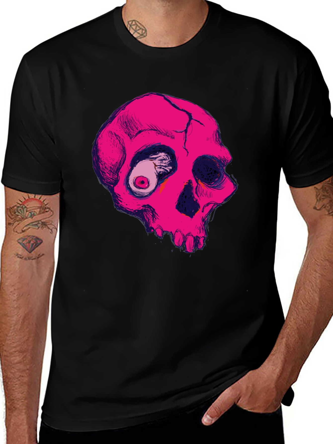 Variant 23 of Pink Skull Graphic Tee - Unique Design