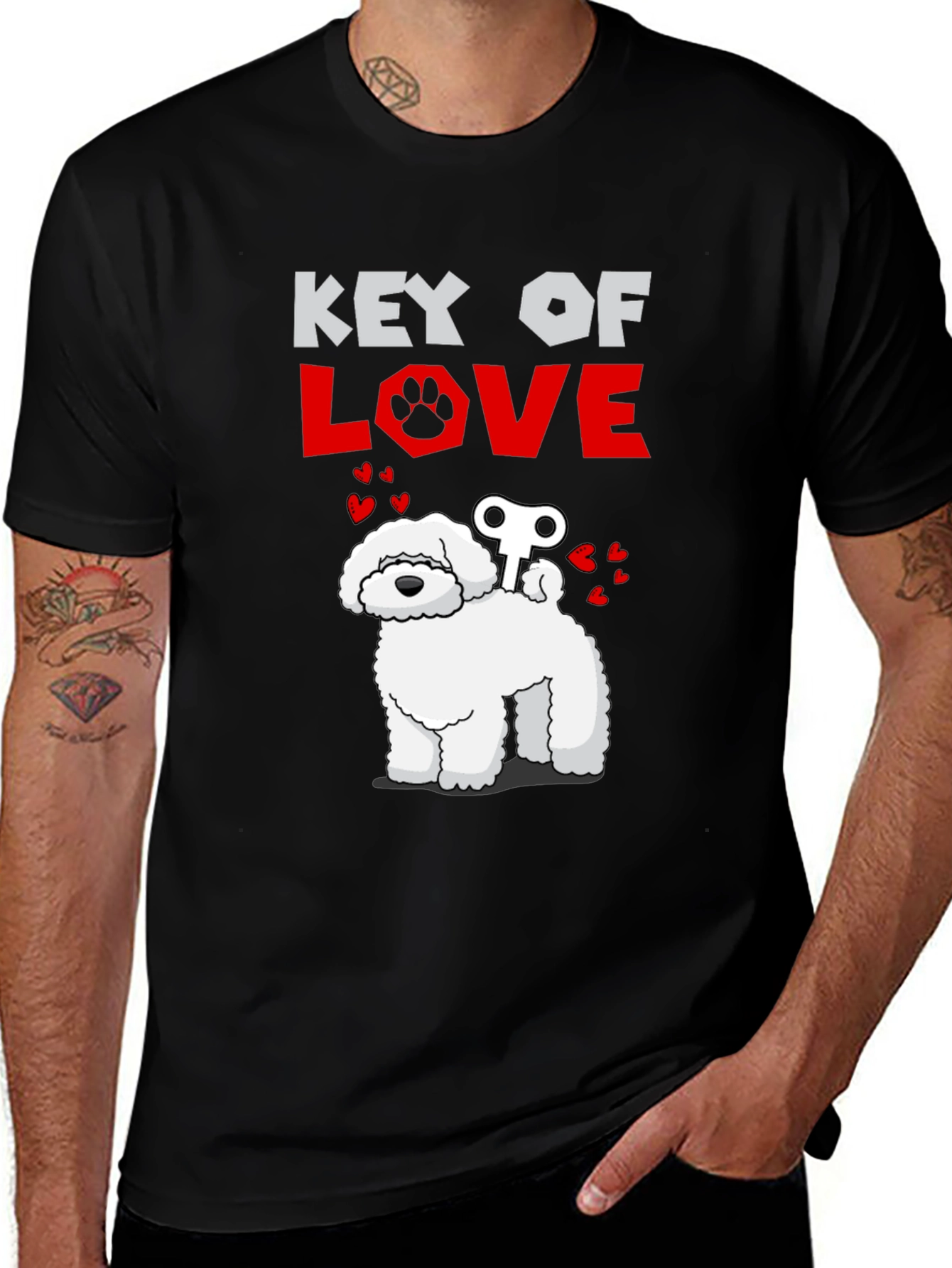 Variant 14 of Key of Love Dog T-Shirt - Cute Pet Tee