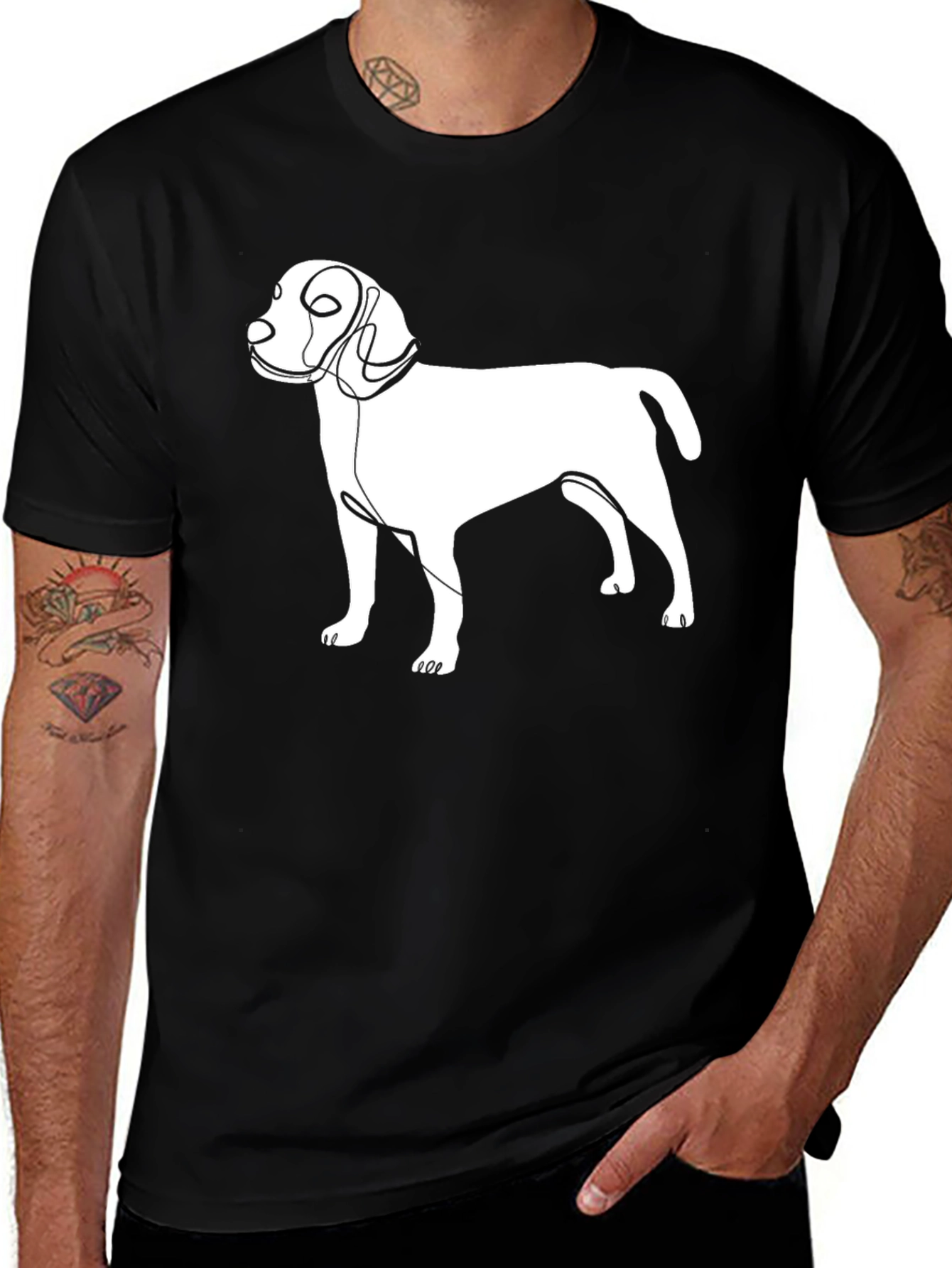 Variant 9 of Abstract Dog Line Art Graphic T-Shirt