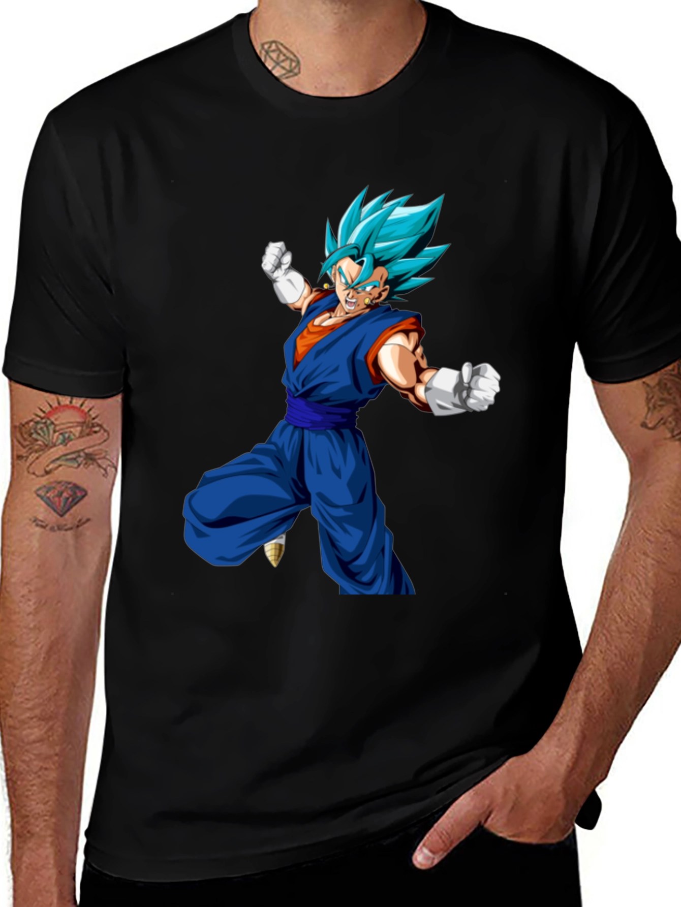 Dragon Ball Z Vegito Graphic Print Black T-Shirt