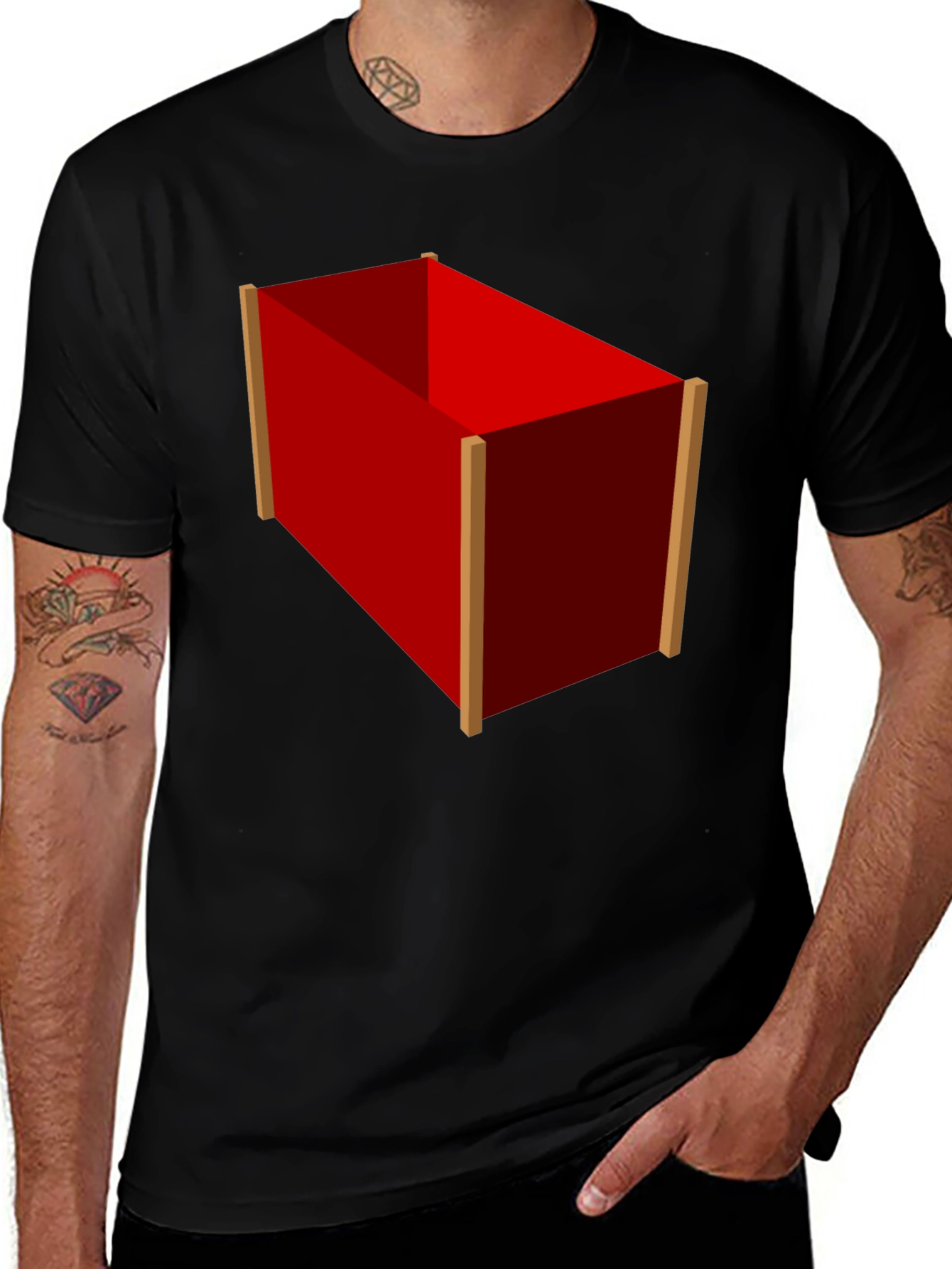 Variant 29 of Red Box Graphic Tee - Unique Geometric Design