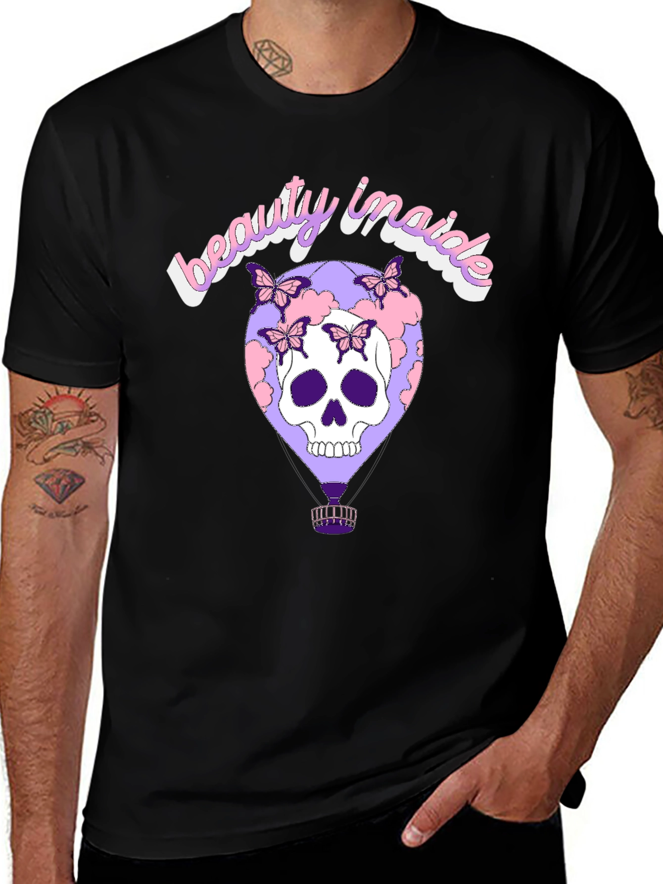 Variant 27 of Beauty Inside Skull Balloon Graphic Tee