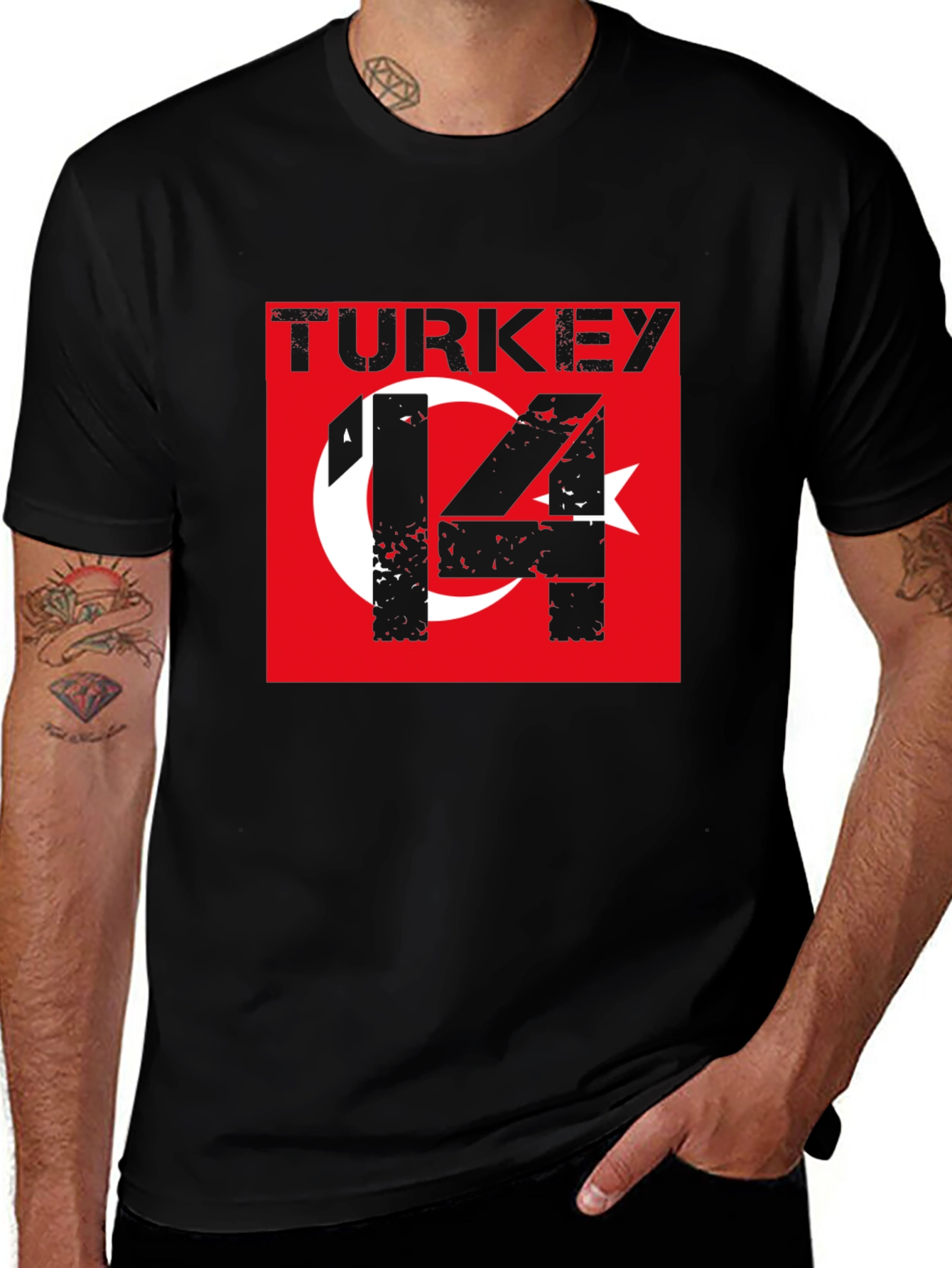 Turkey Flag T-Shirt - Distressed Style