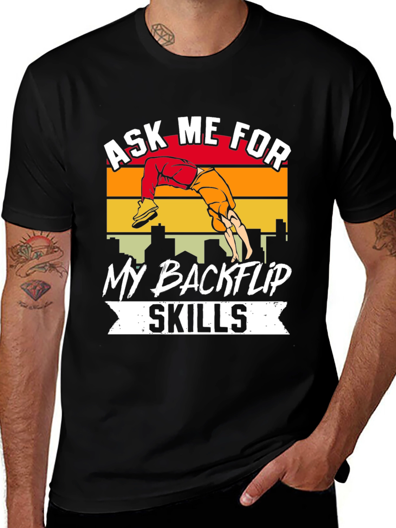 Backflip Skills Graphic Tee - Urban Acrobatics T-Shirt