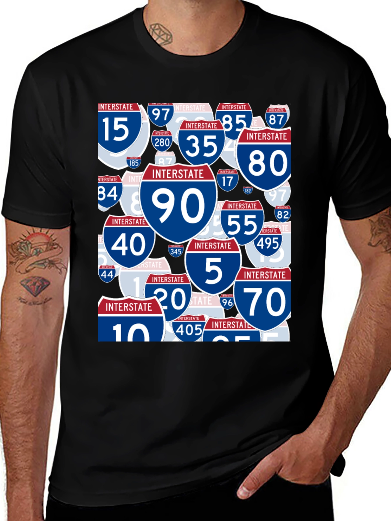 Variant 27 of Road Sign Collage Graphic Tee