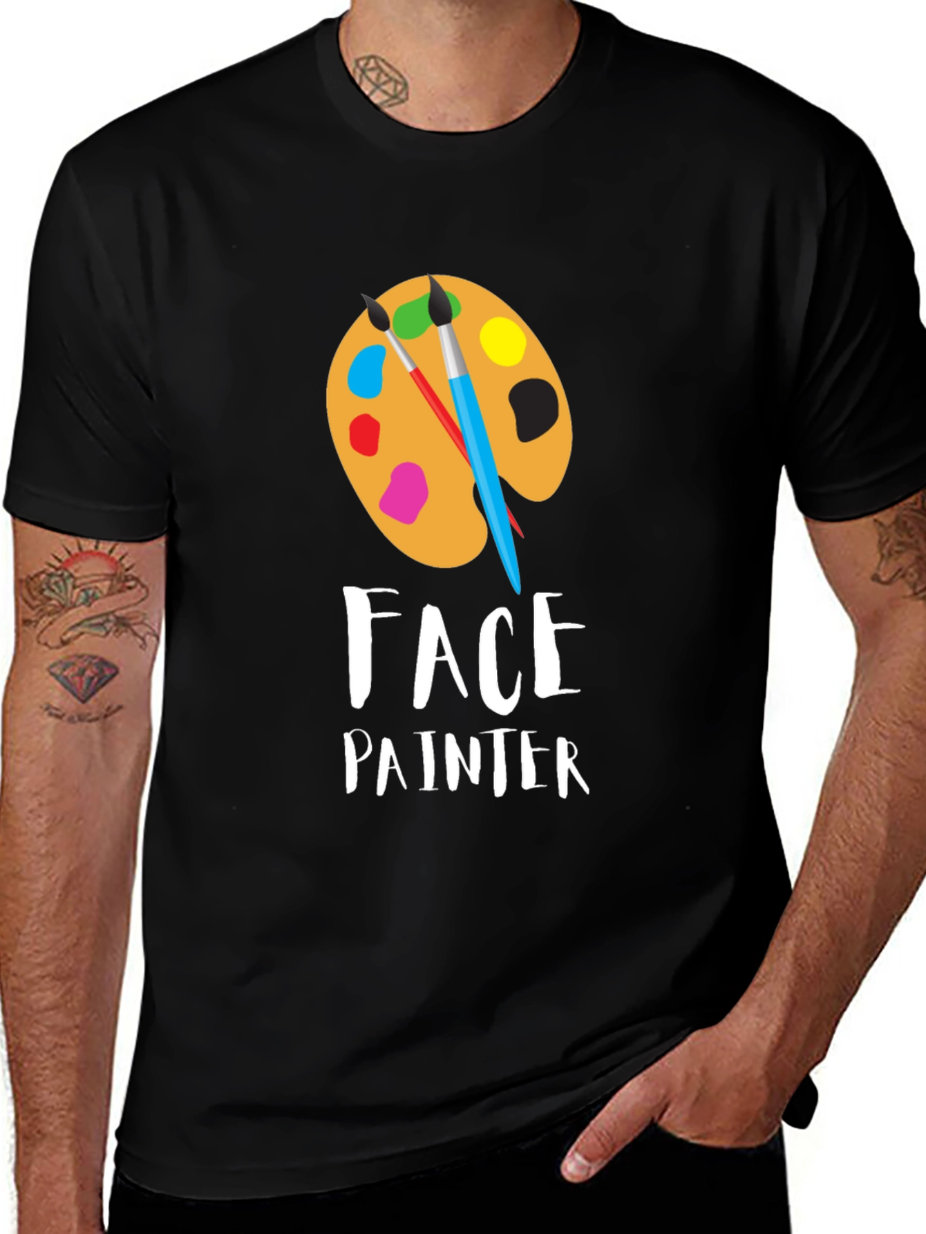 Face Painter T-Shirt: Artistic Palette Design