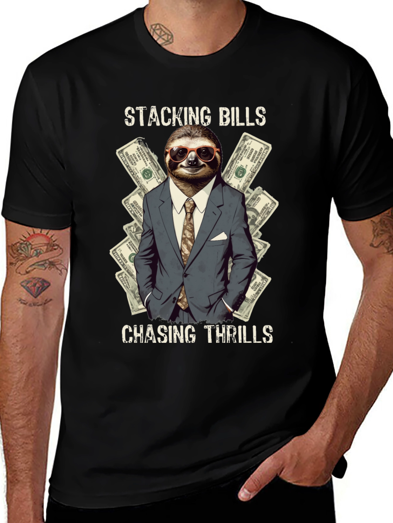 Variant 21 of Stacking Bills Sloth Tee - Chasing Thrills