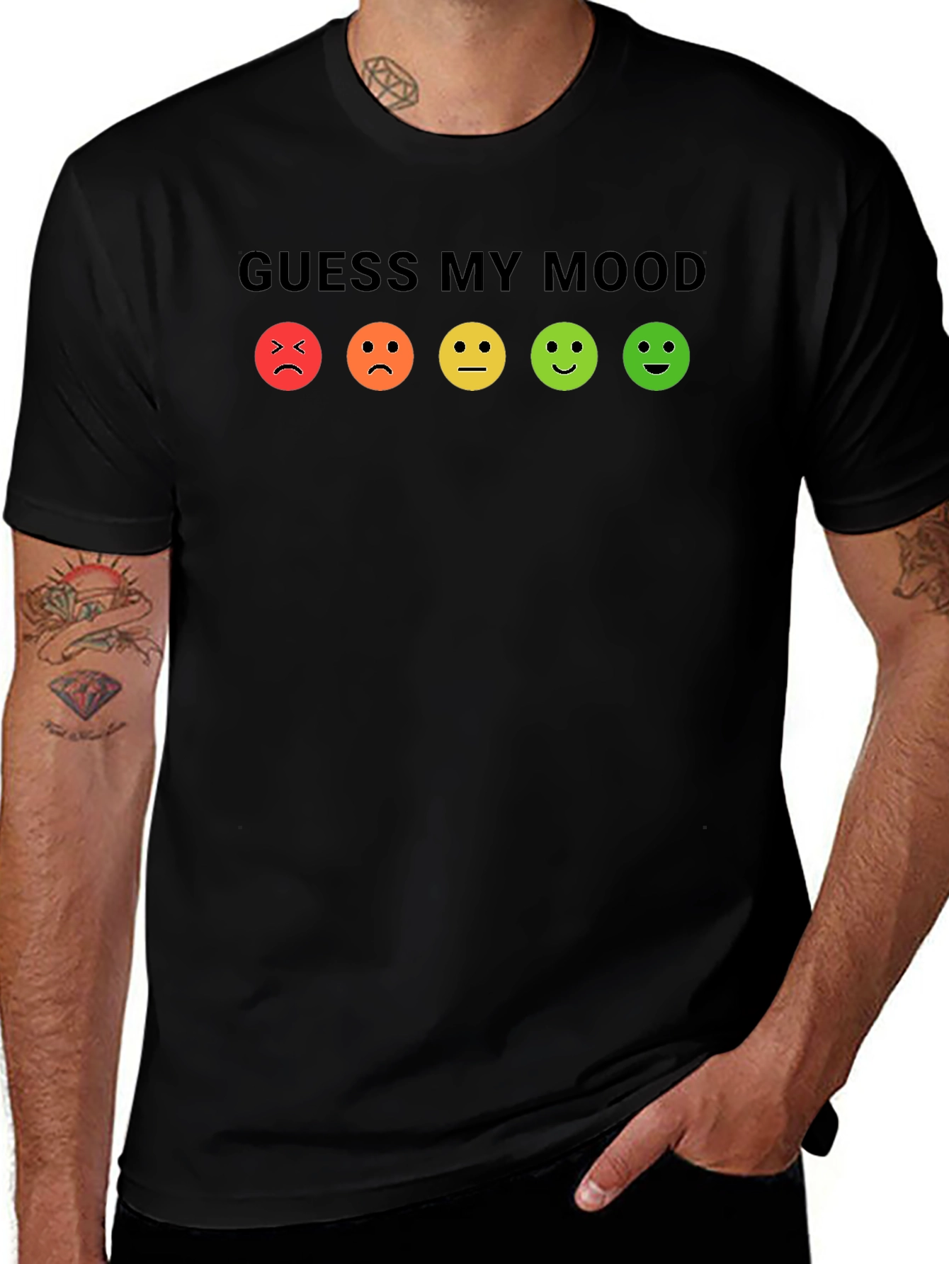 Variant 5 of Guess My Mood T-Shirt - Funny Emoji Tee