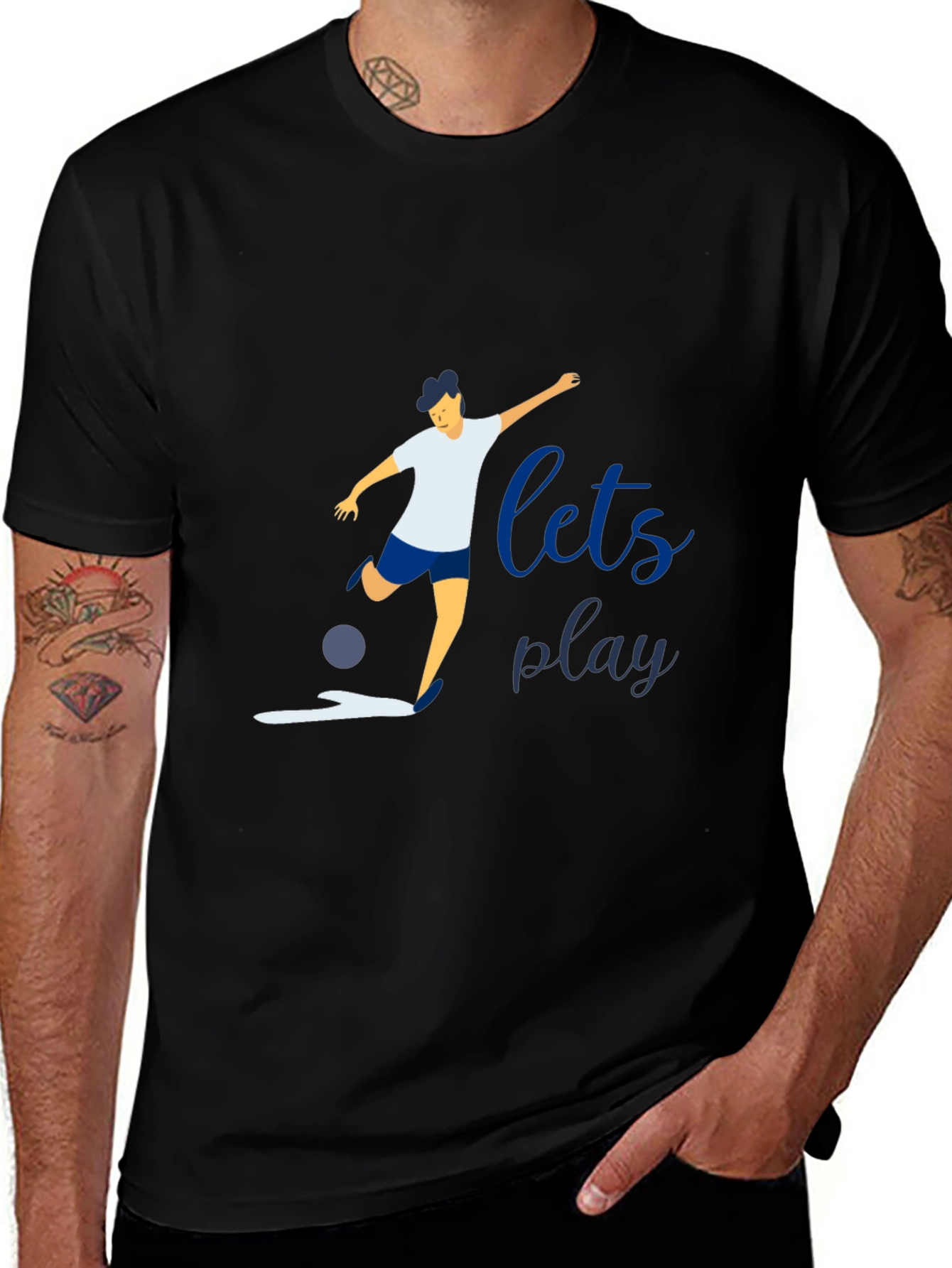 Variant 27 of Let's Play Graphic Tee - Black Short Sleeve T-Shirt