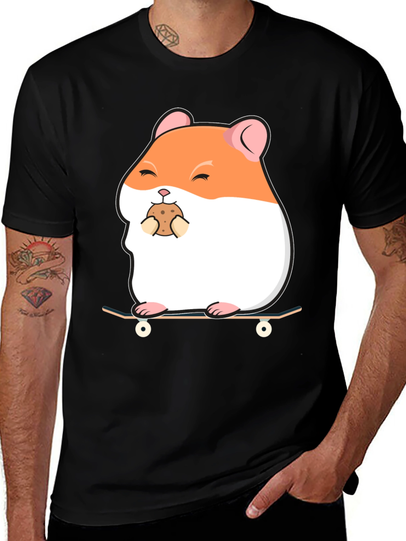 Variant 8 of Hamster Skateboard T-Shirt: Cute & Comfy