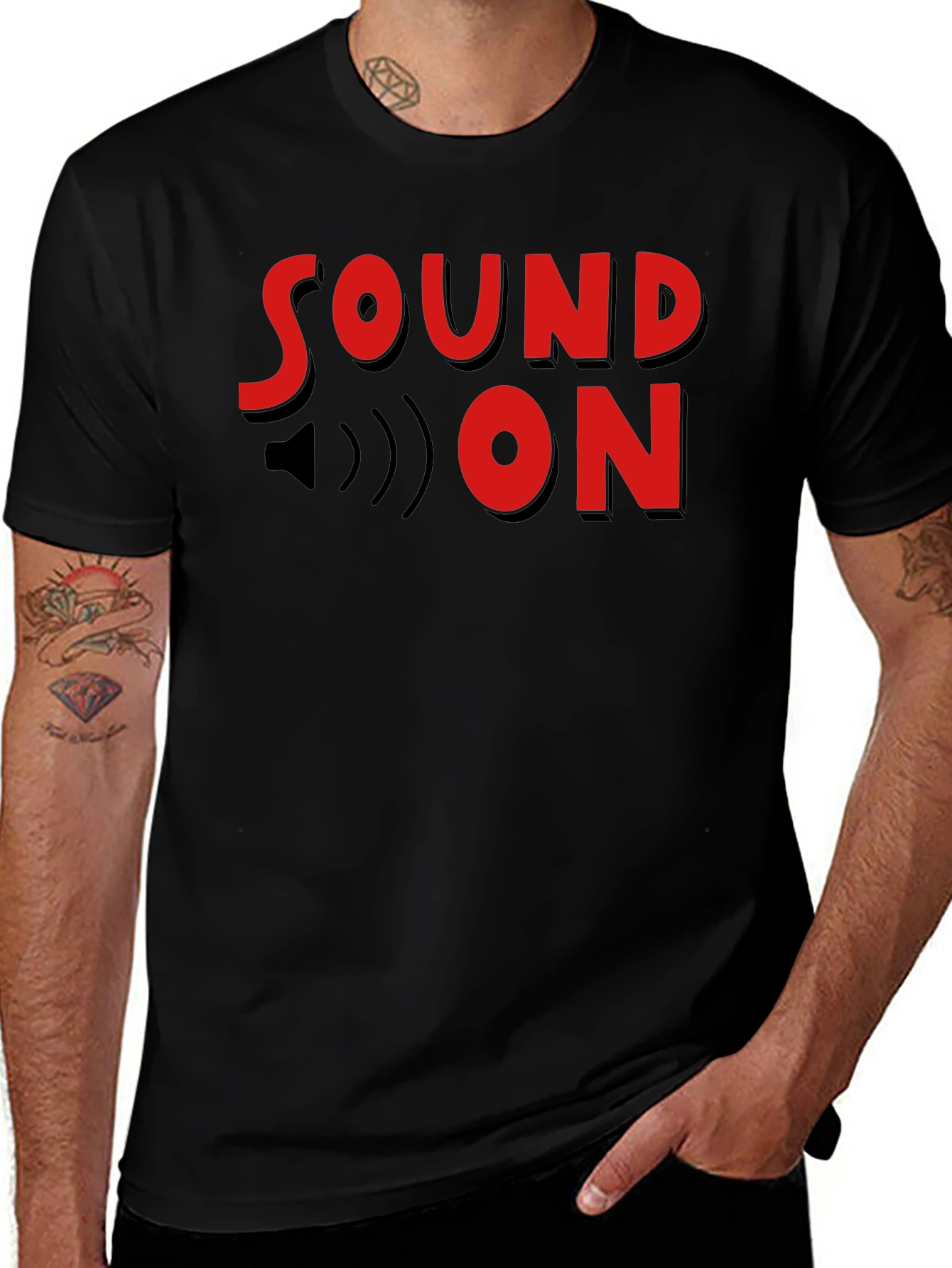 Variant 19 of Sound On Graphic Tee - Bold Red Print