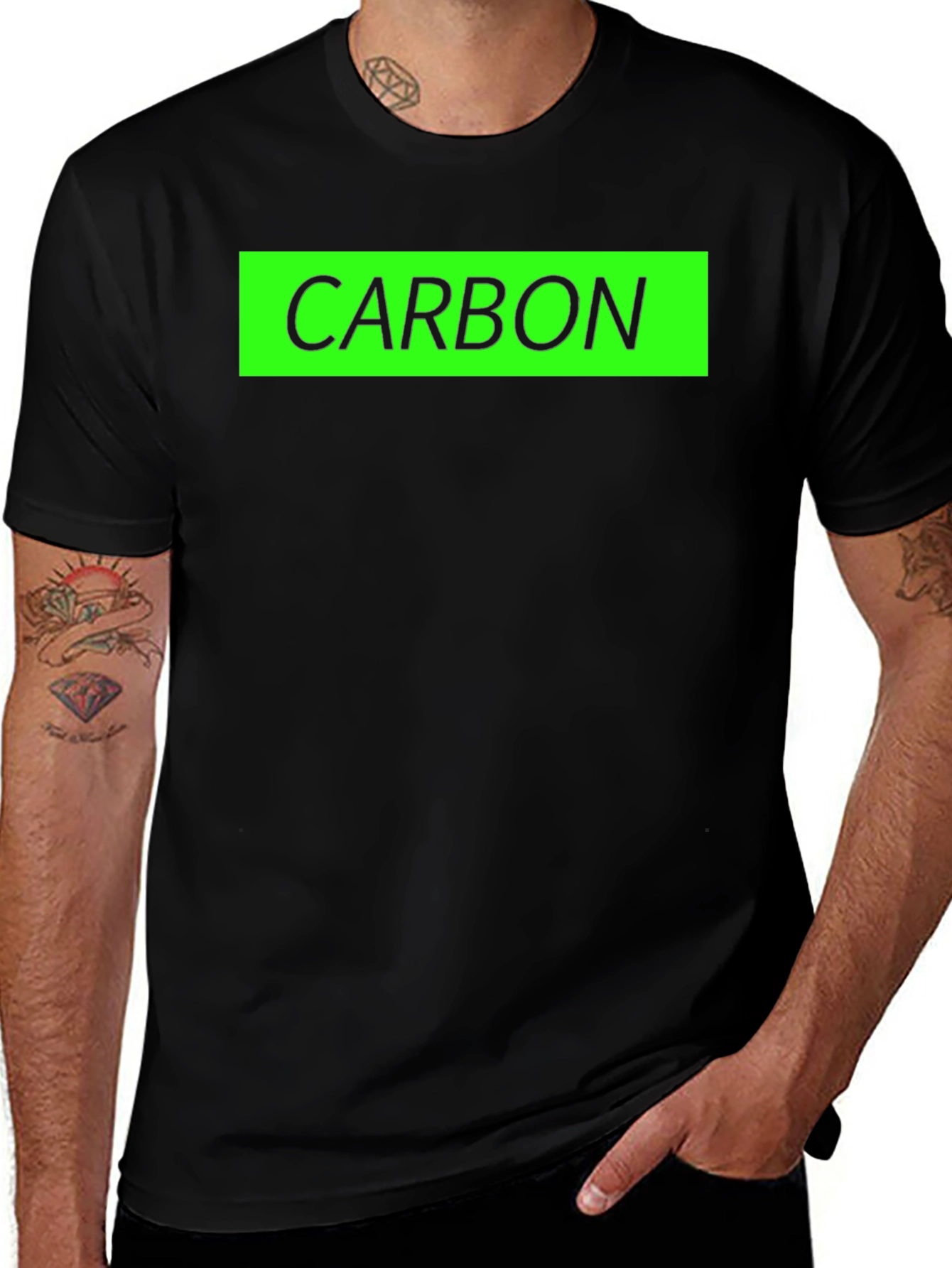Variant 19 of Carbon T-Shirt - Black with Green Graphic