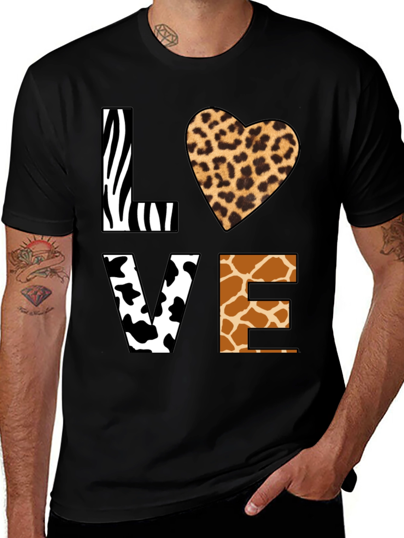 Variant 22 of Animal Print LOVE Graphic T-Shirt