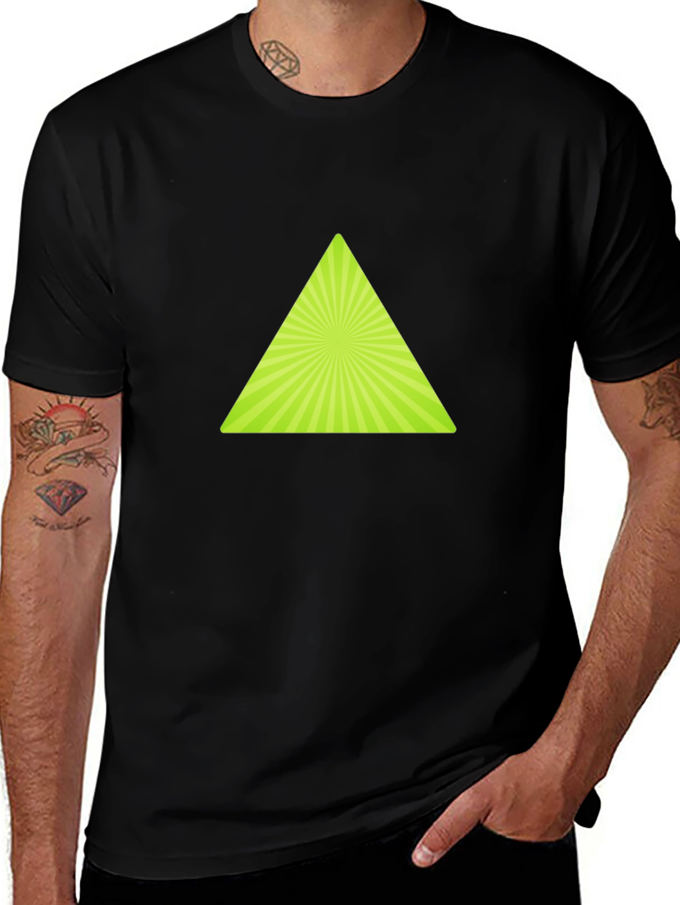Variant 30 of Geometric Triangle Graphic T-Shirt - Trendy Casual Wear