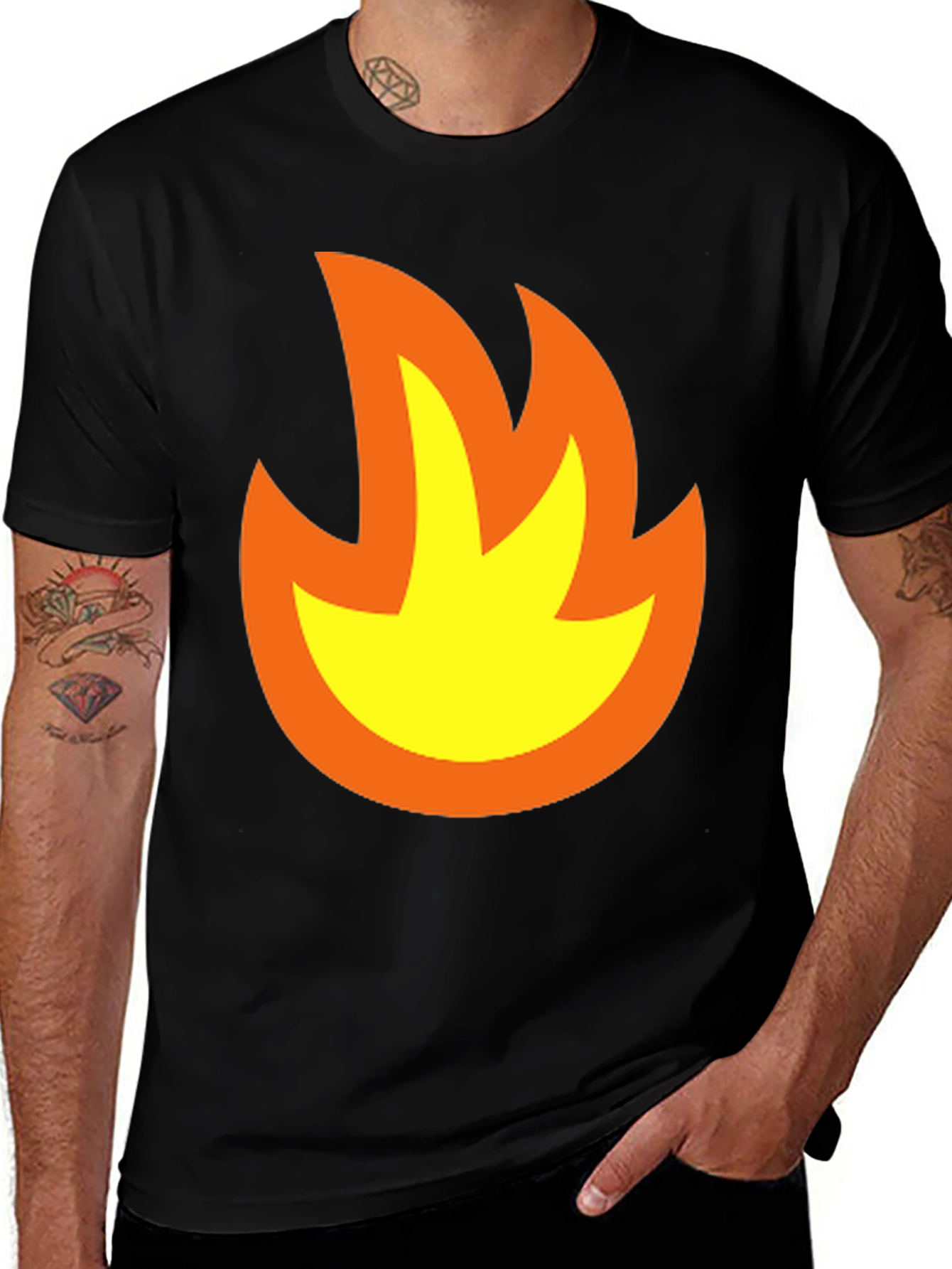 Variant 5 of Flame Graphic Black T-Shirt - Bold & Stylish