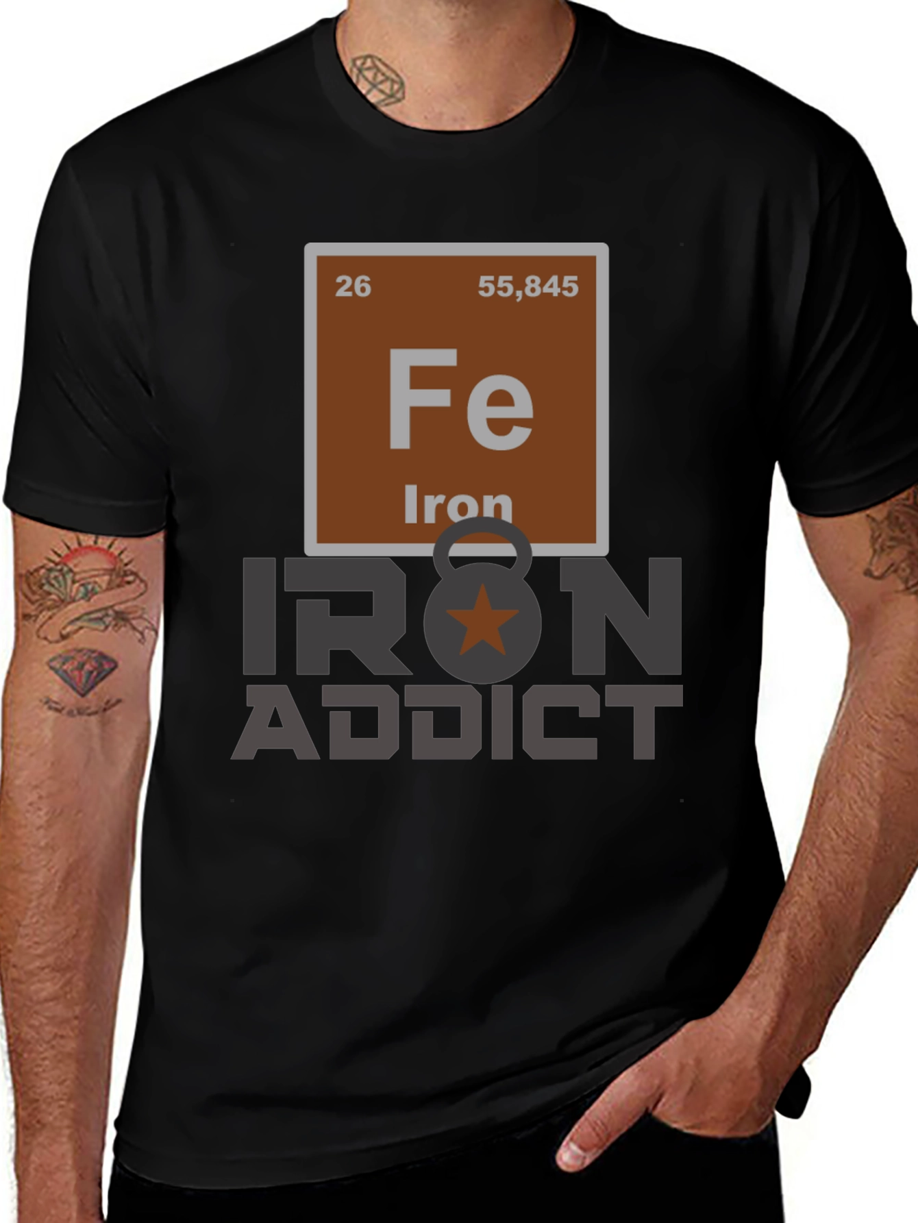 Variant 12 of Iron Addict T-Shirt - Periodic Table Design
