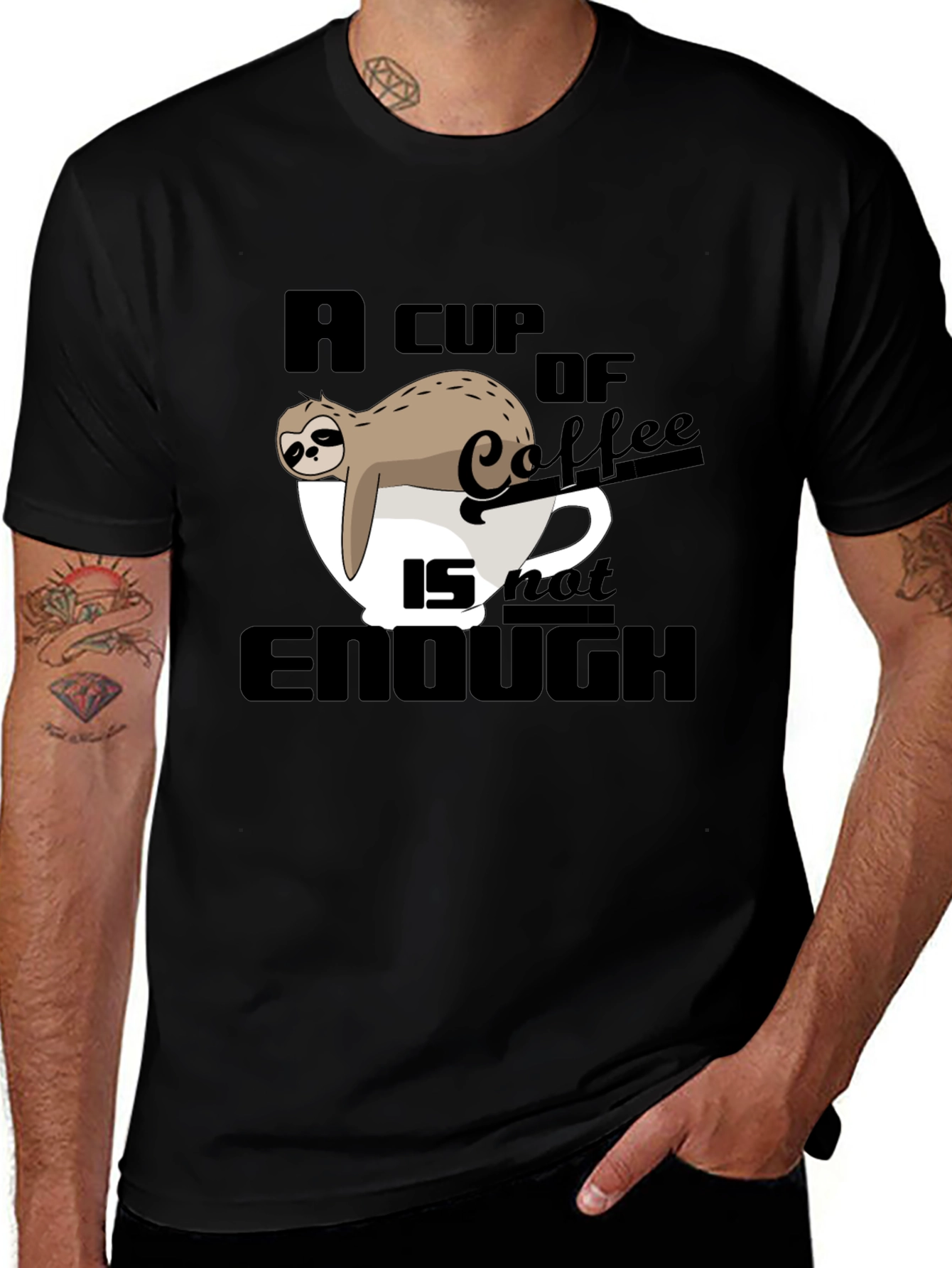 Variant 7 of Sloth Coffee Lover T-Shirt - Not Enough Coffee Graphic Tee