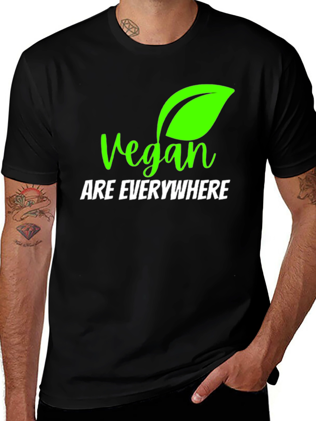 Variant 15 of Vegan Are Everywhere Graphic T-Shirt - Black