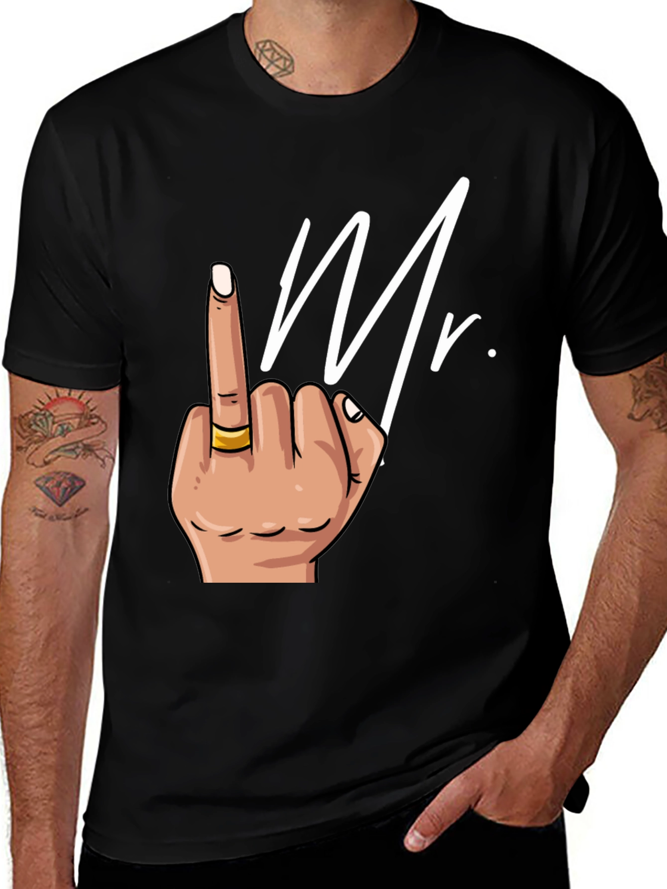 Variant 20 of Mr. Middle Finger Graphic Tee - Edgy Humor T-Shirt