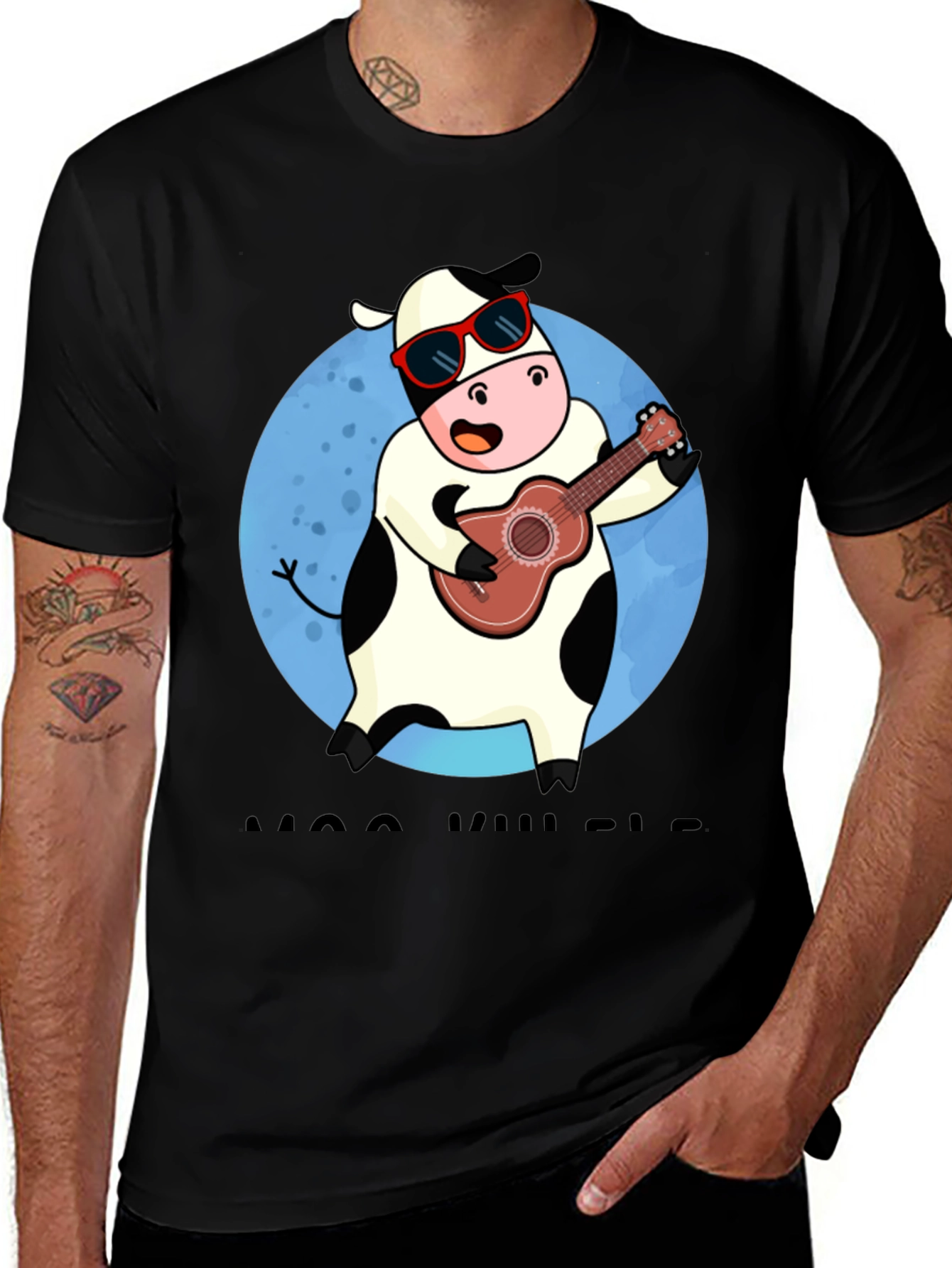 Variant 14 of Cow Ukulele Player Graphic Tee