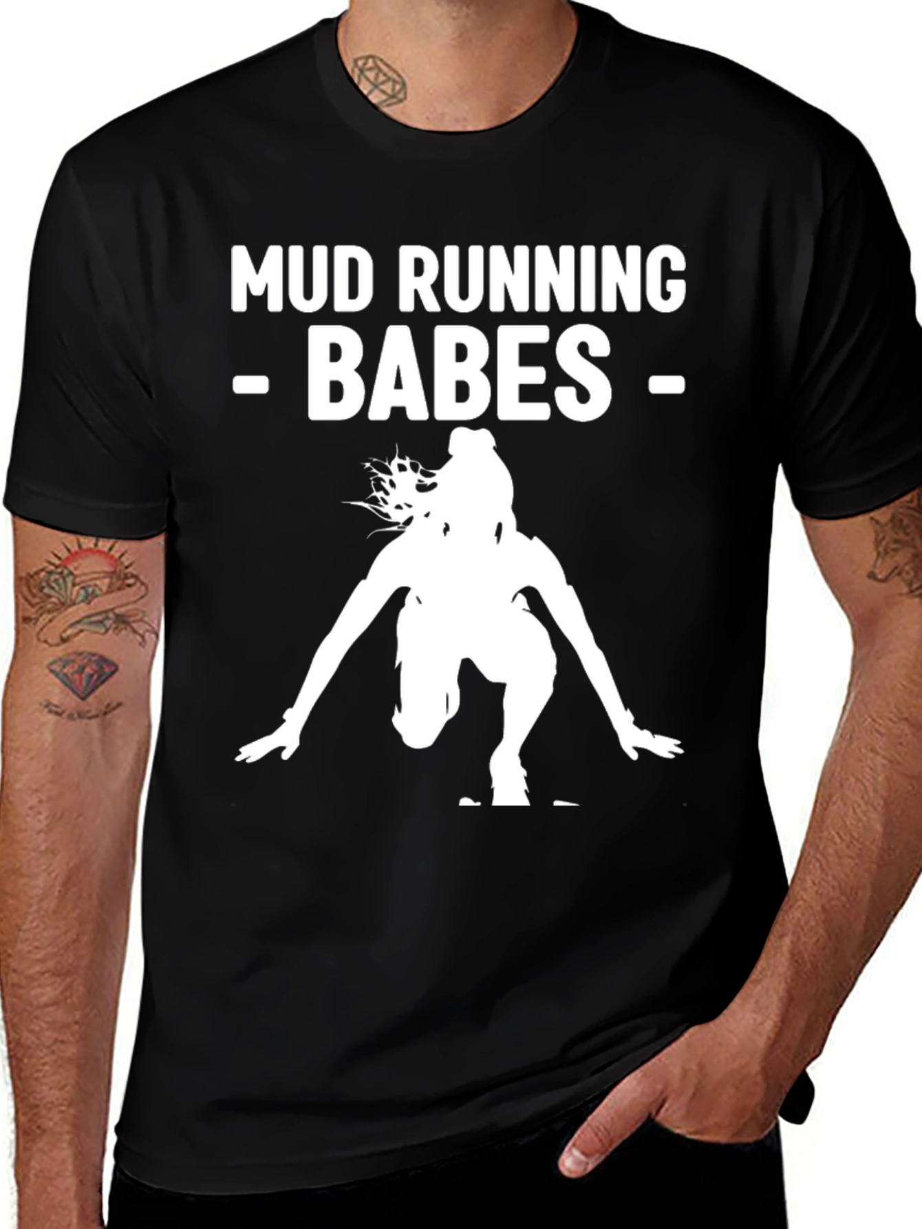 Variant 26 of Mud Running Babes Black T-Shirt