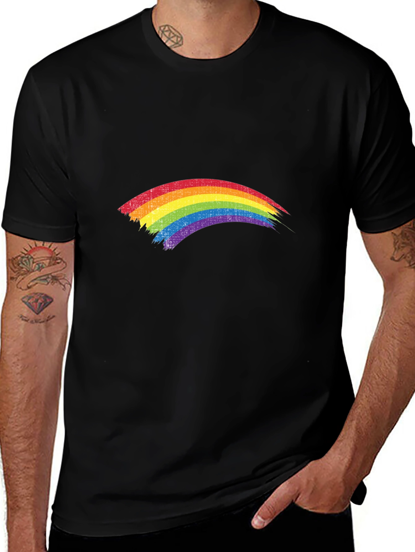Variant 26 of Rainbow Pride Graphic Tee - Classic Black T-Shirt