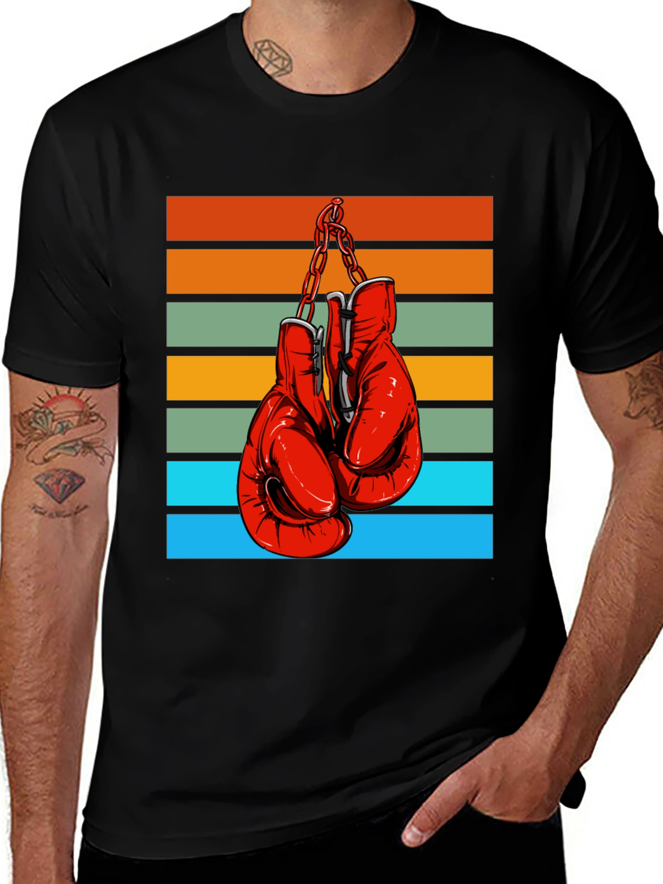 Variant 5 of Retro Boxing Gloves Graphic Tee