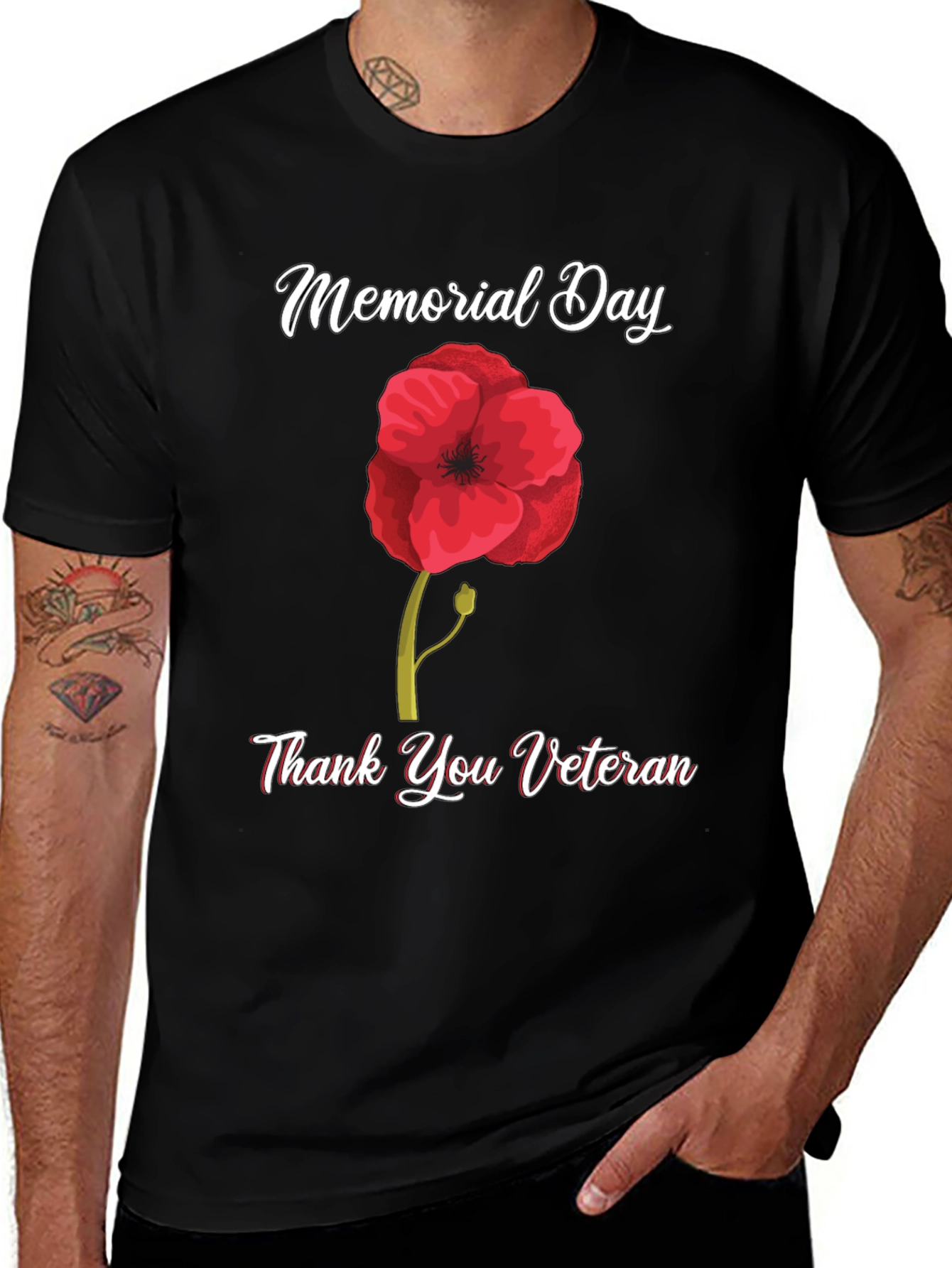 Memorial Day Poppy T-Shirt - Thank You Veteran