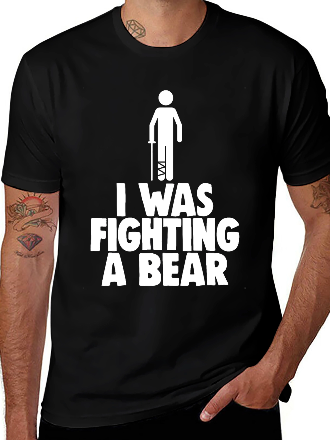 Variant 28 of I Was Fighting a Bear T-Shirt Funny Humor Tee