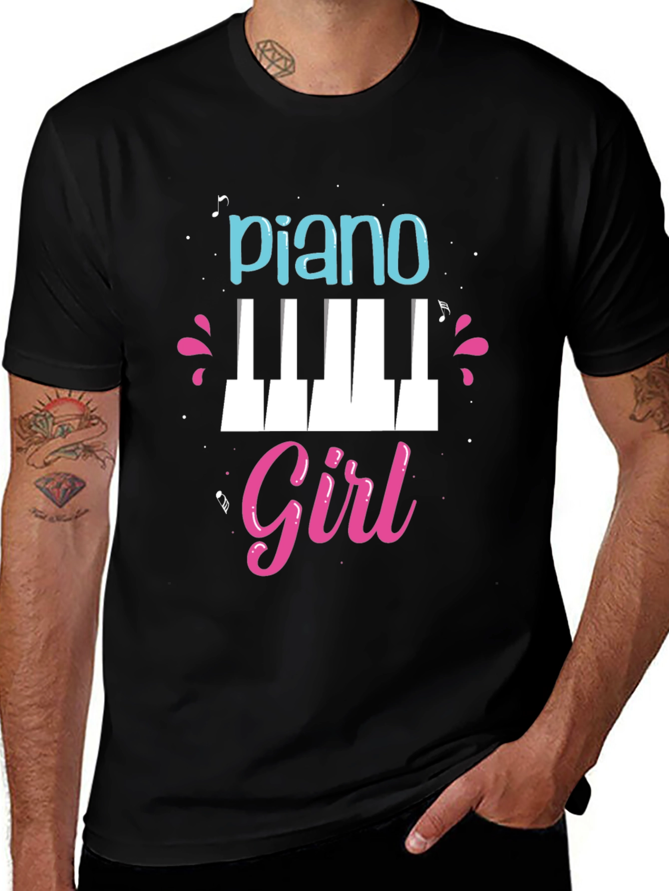 Variant 8 of Piano Girl T-Shirt - Music Lover Tee