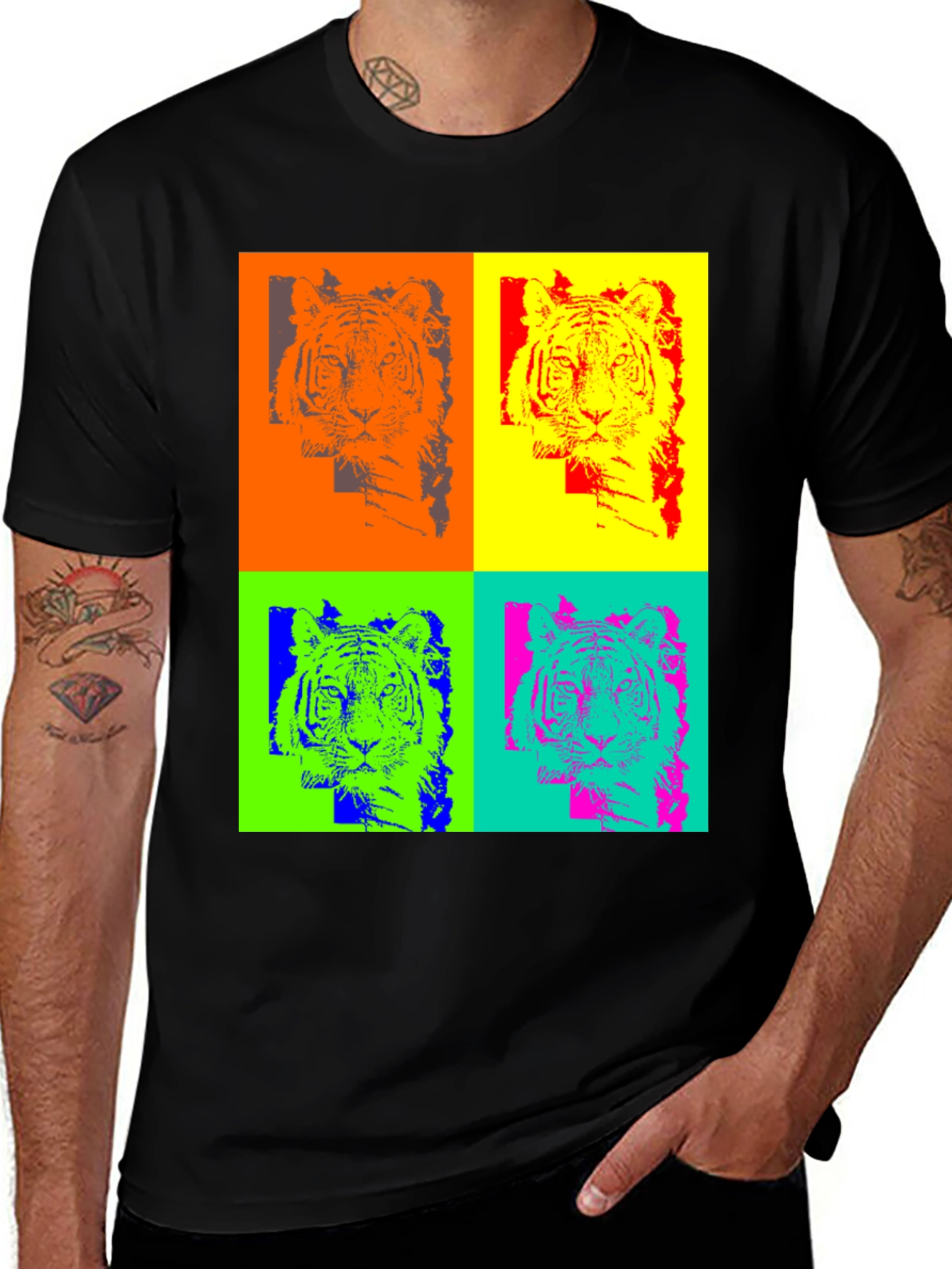 Variant 27 of Pop Art Tiger Graphic T-Shirt