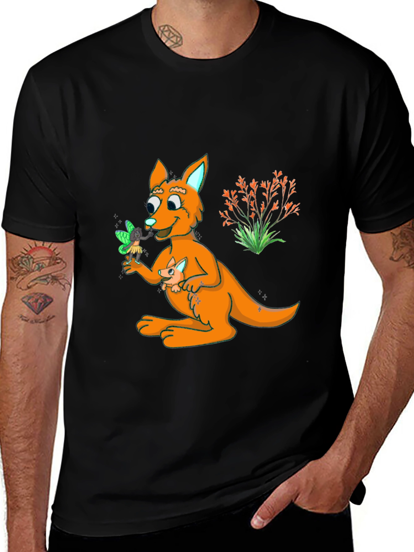 Variant 11 of Kangaroo Cartoon Graphic T-Shirt - Unisex